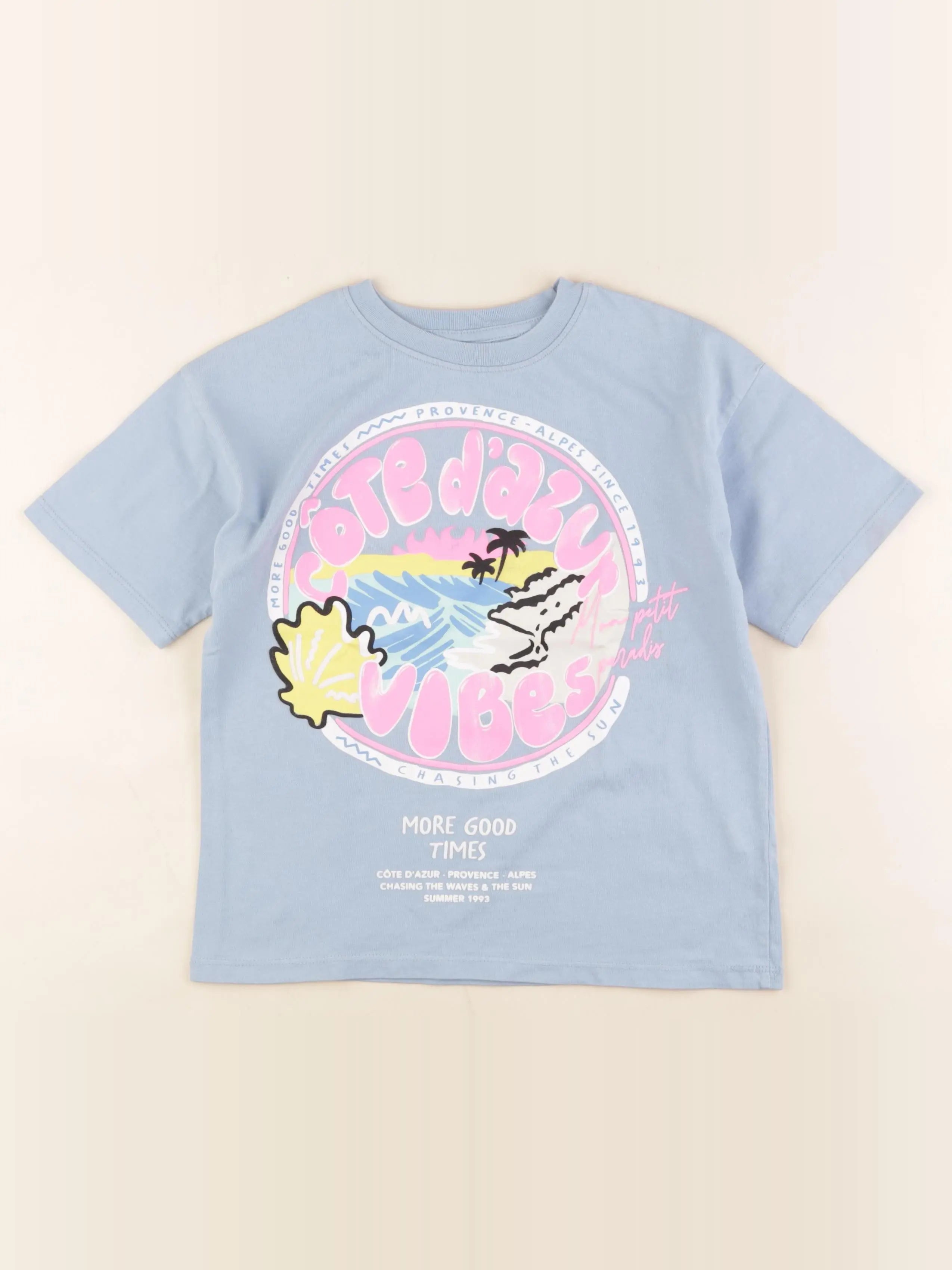Zara - tee-shirt bleu - 8/9 ans