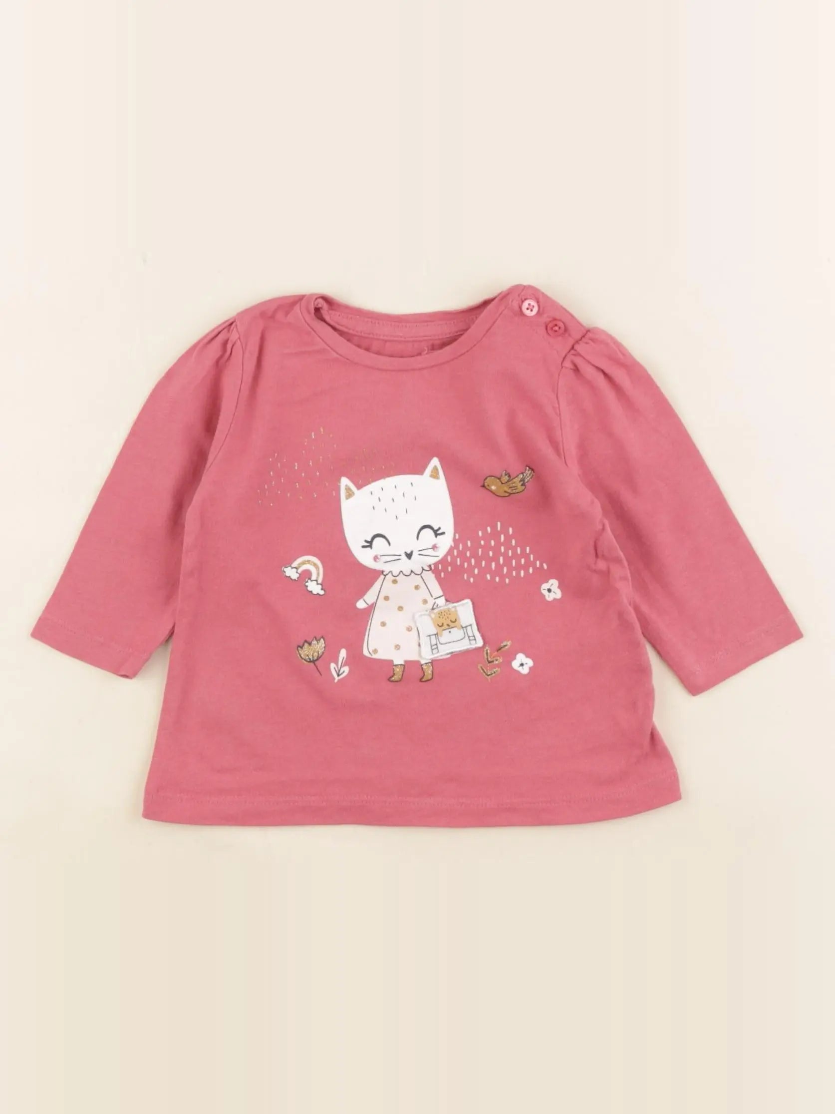 Vertbaudet - tee-shirt rose - 3 mois