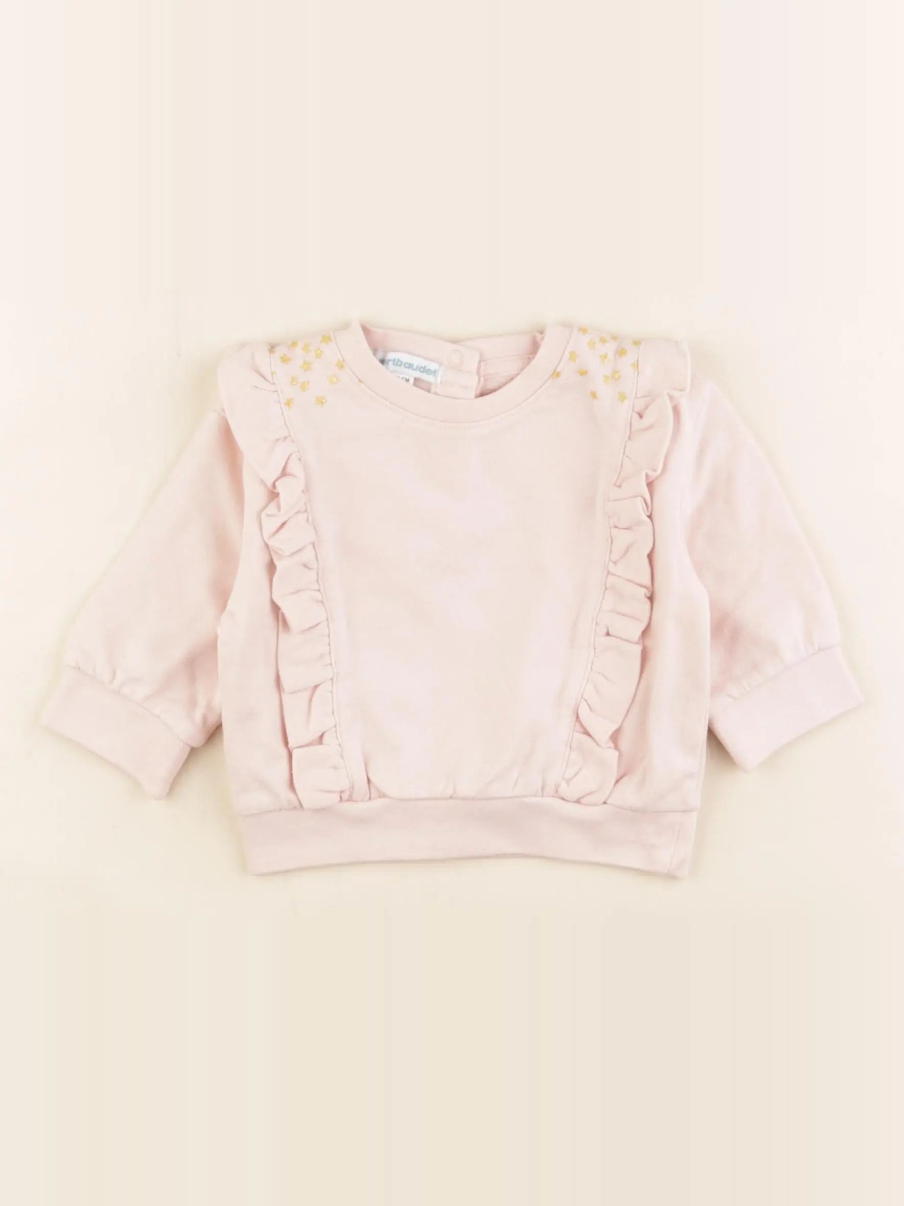 Vertbaudet - sweat rose - 3 mois