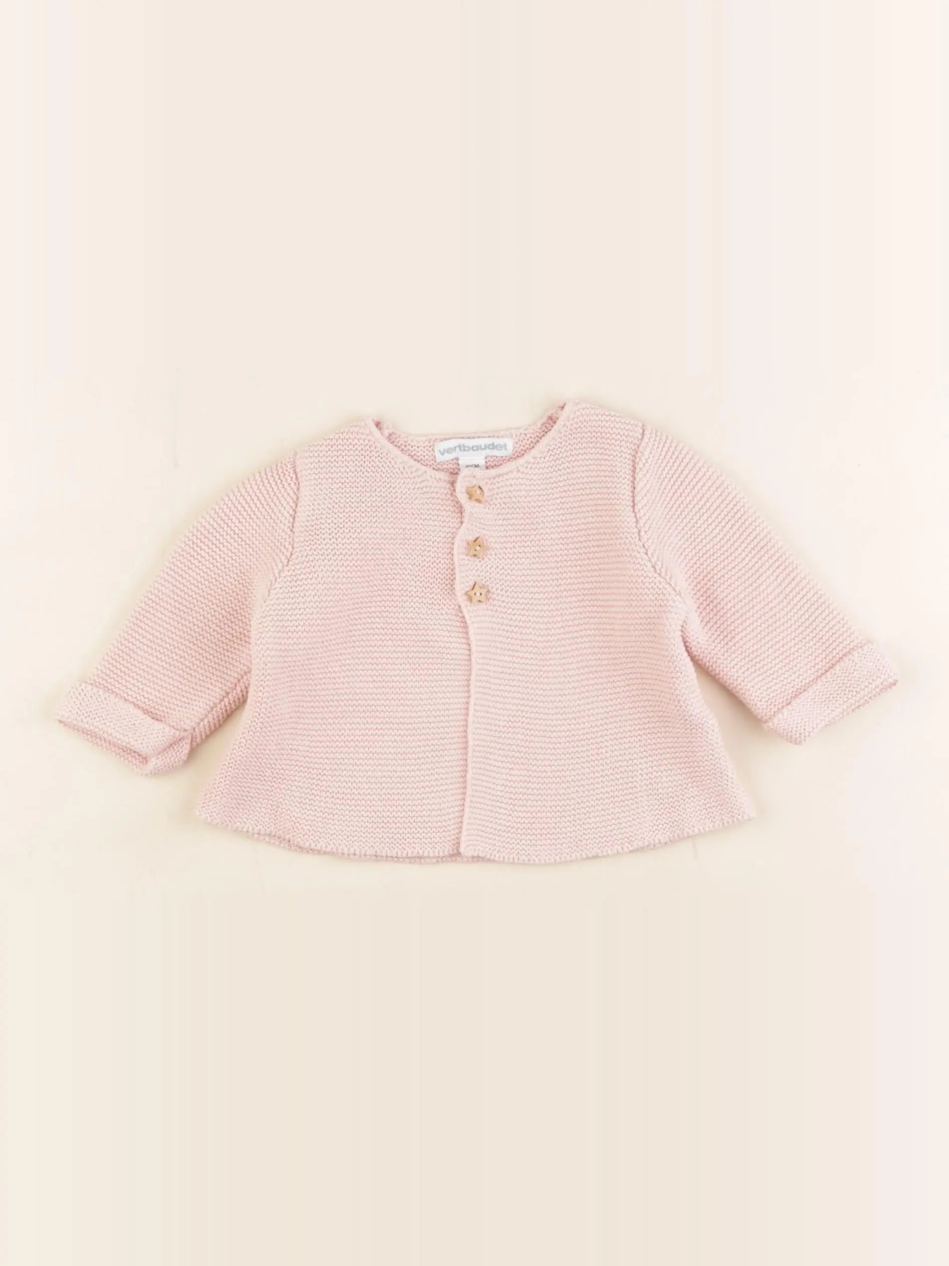 Vertbaudet - gilet rose - 3 mois