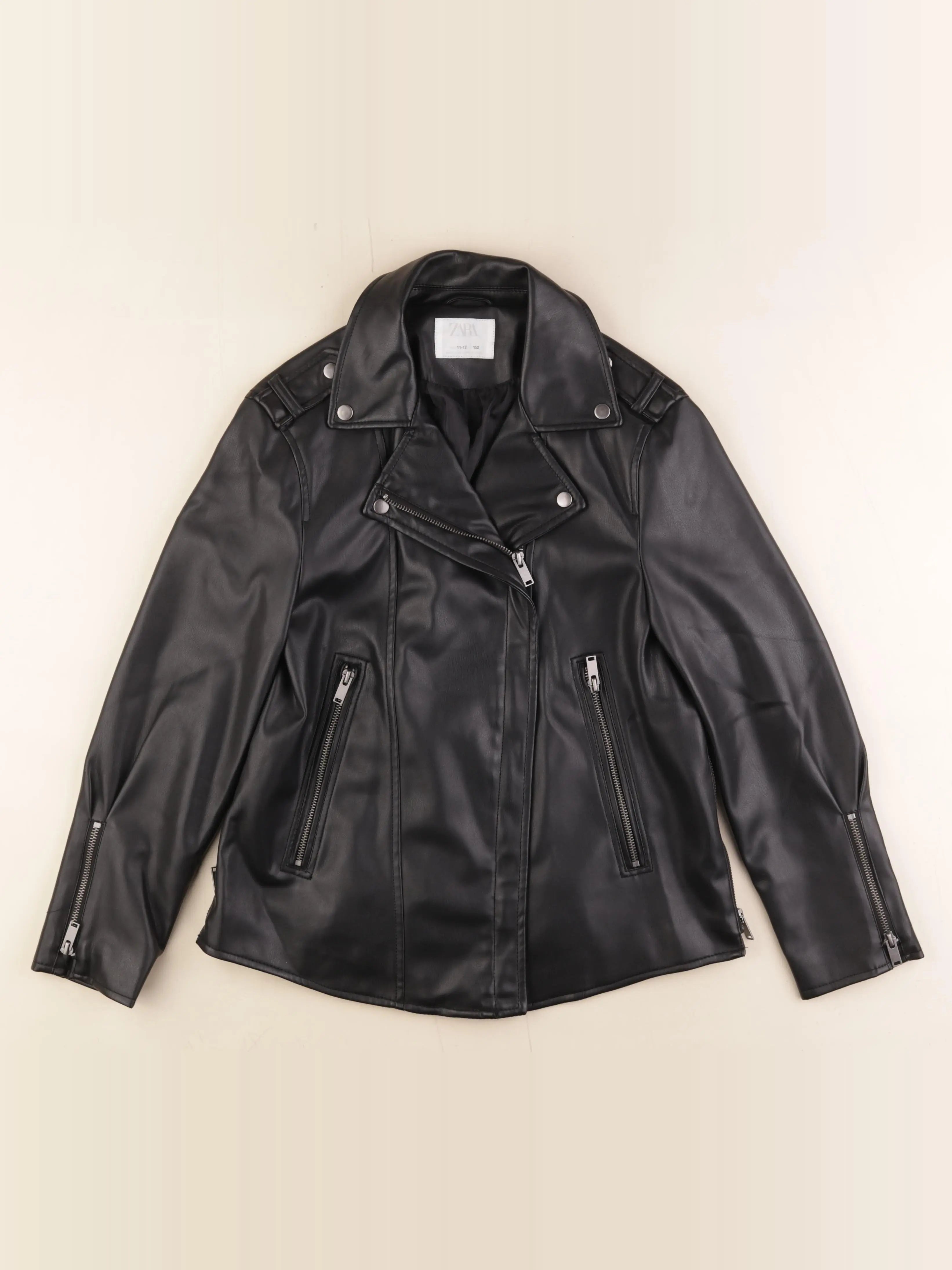 Zara - veste simili cuir noir - 11/12 ans