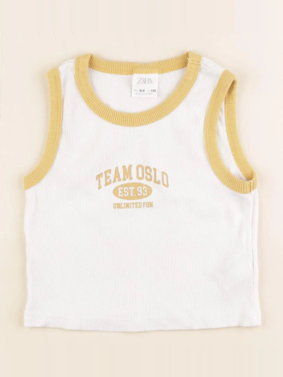 Zara - débardeur blanc, jaune - 8/9 ans