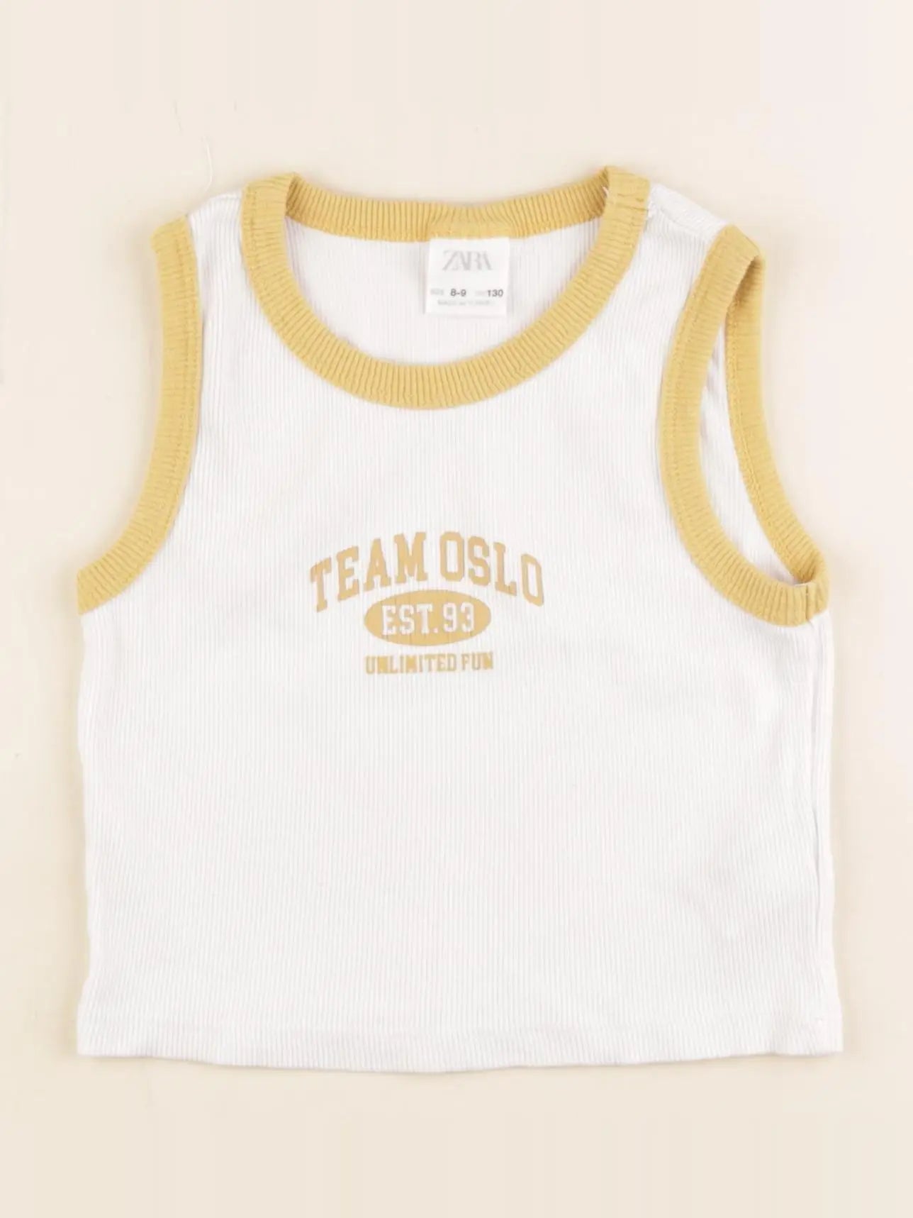 Zara - débardeur blanc, jaune - 8/9 ans