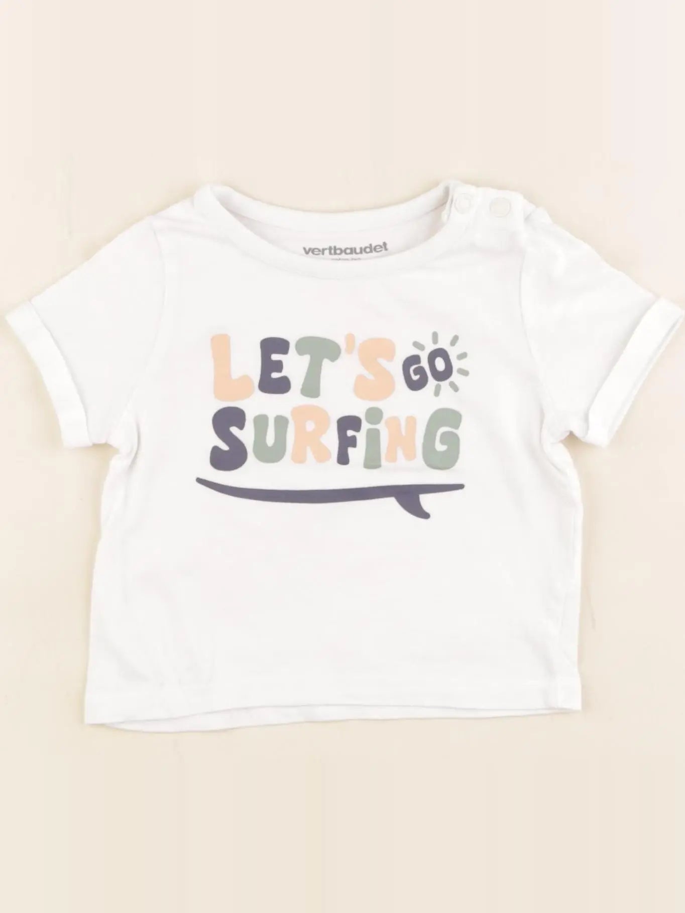 Vertbaudet - tee-shirt blanc - 6 mois