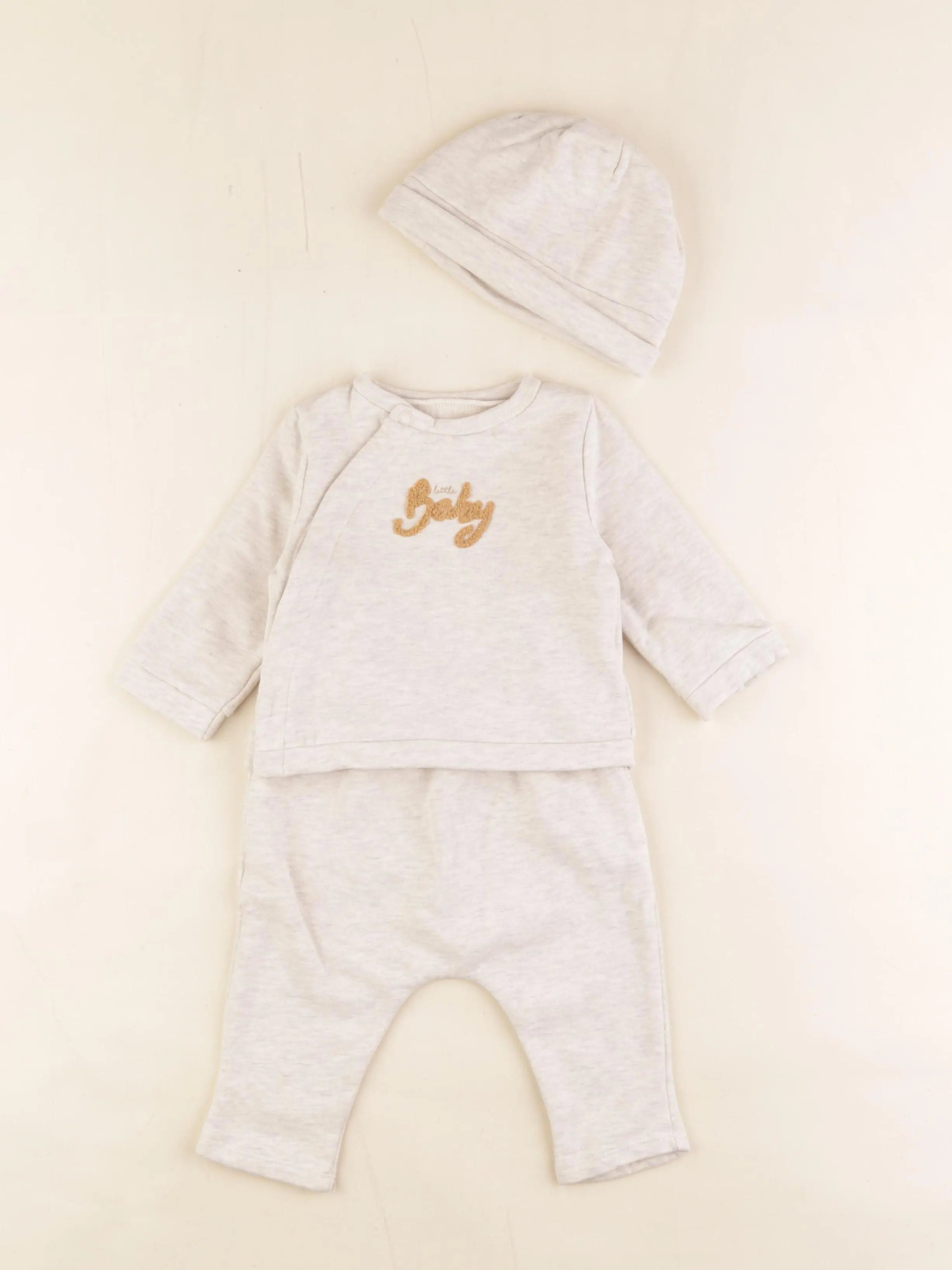 Vertbaudet - ensemble beige - 3 mois