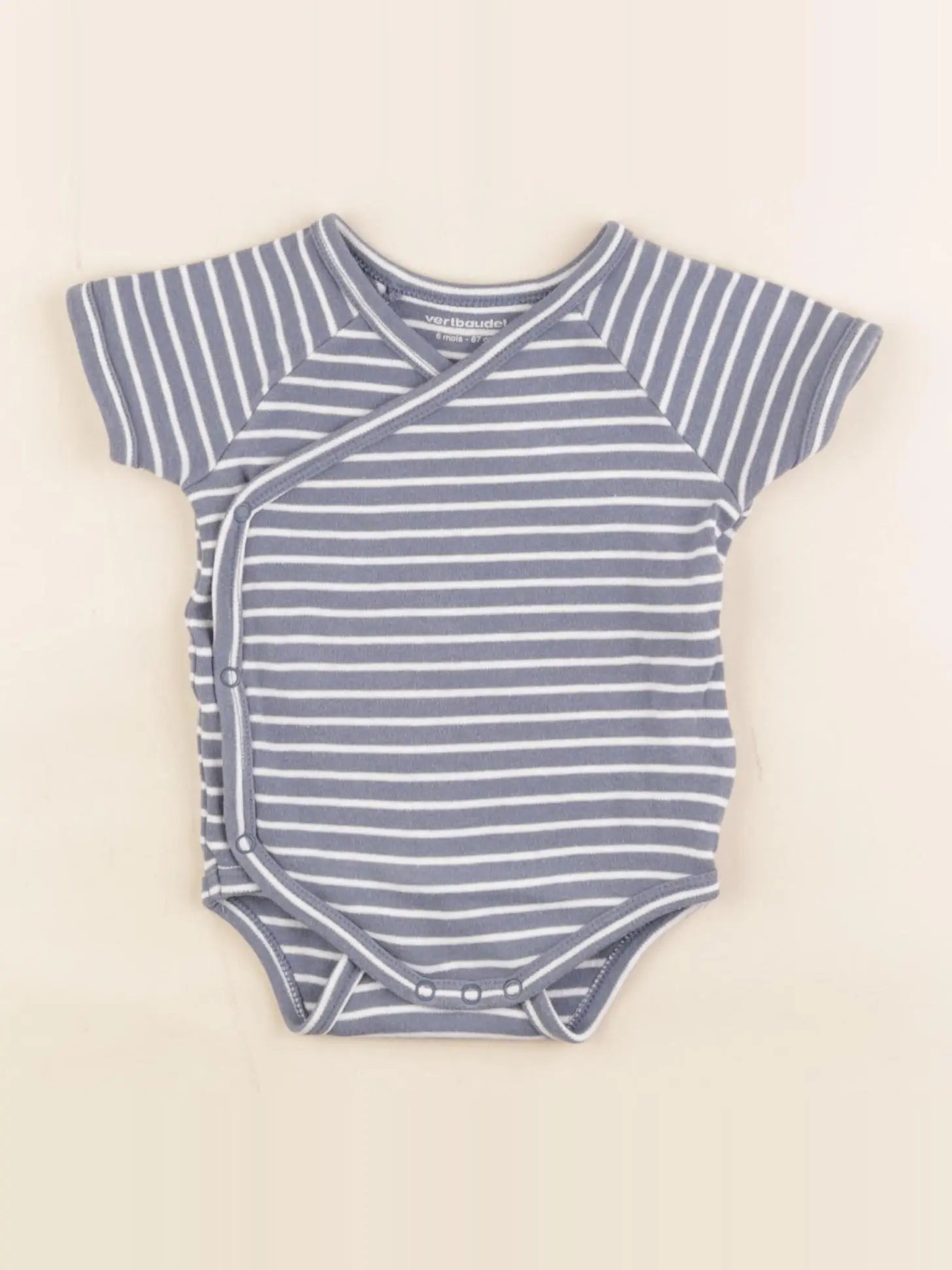 Vertbaudet - body bleu - 6 mois