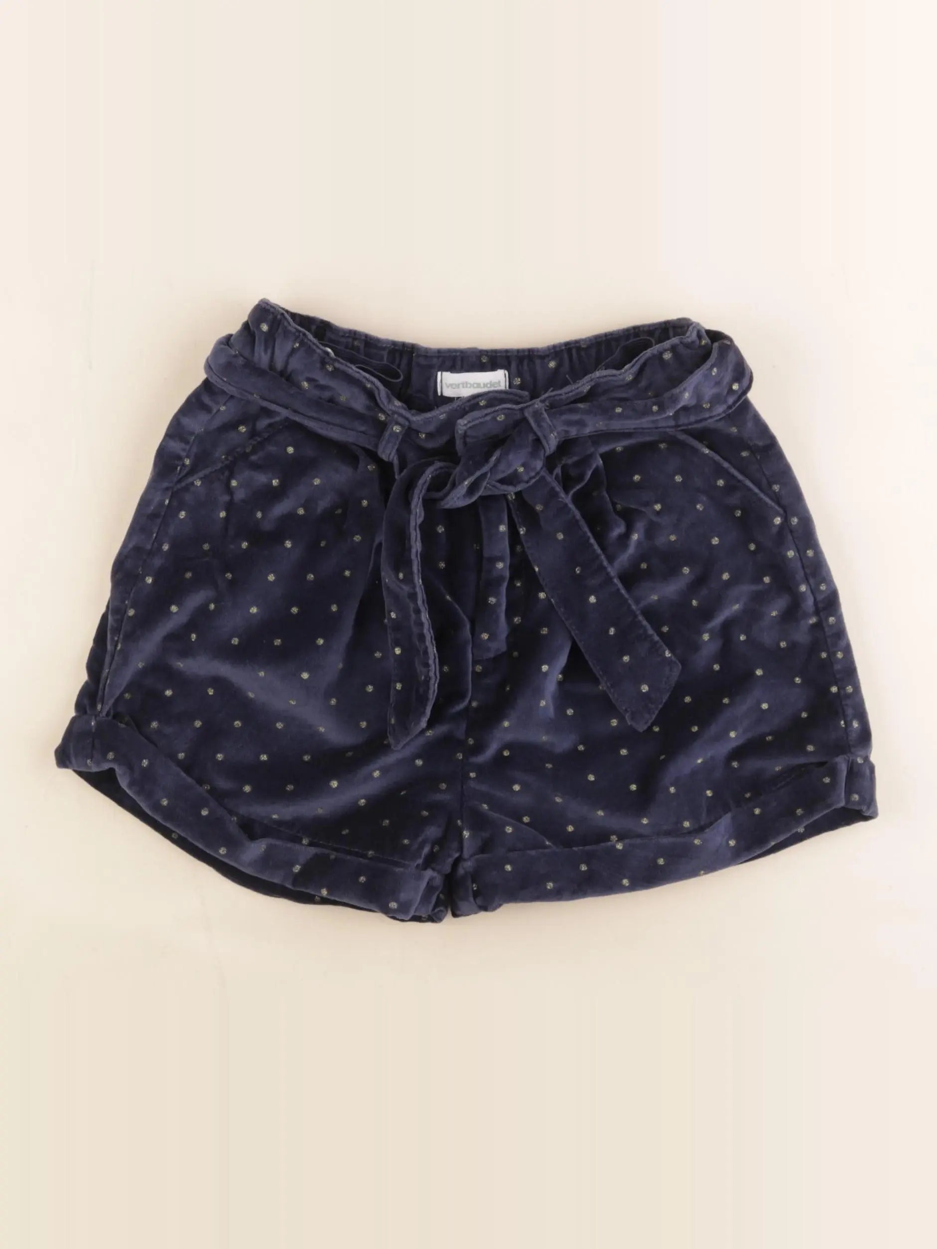 Vertbaudet - short bleu, or - 7 ans