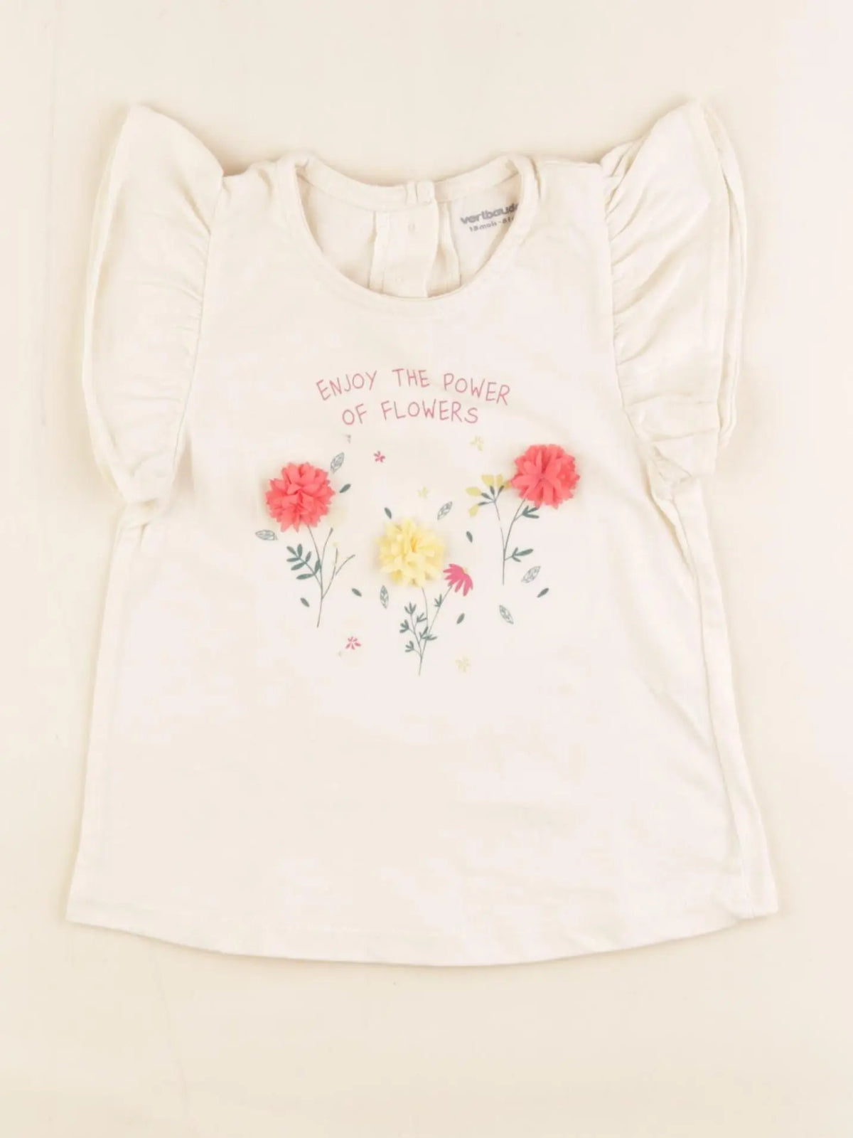 Vertbaudet - tee-shirt beige - 18 mois