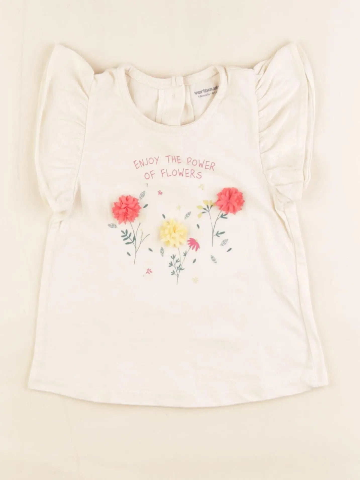 Vertbaudet - tee-shirt beige - 18 mois