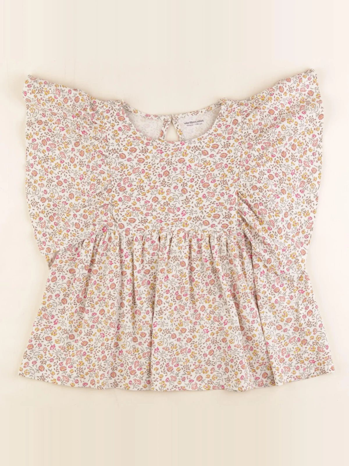 Vertbaudet - tee-shirt beige, multicolore - 10 ans