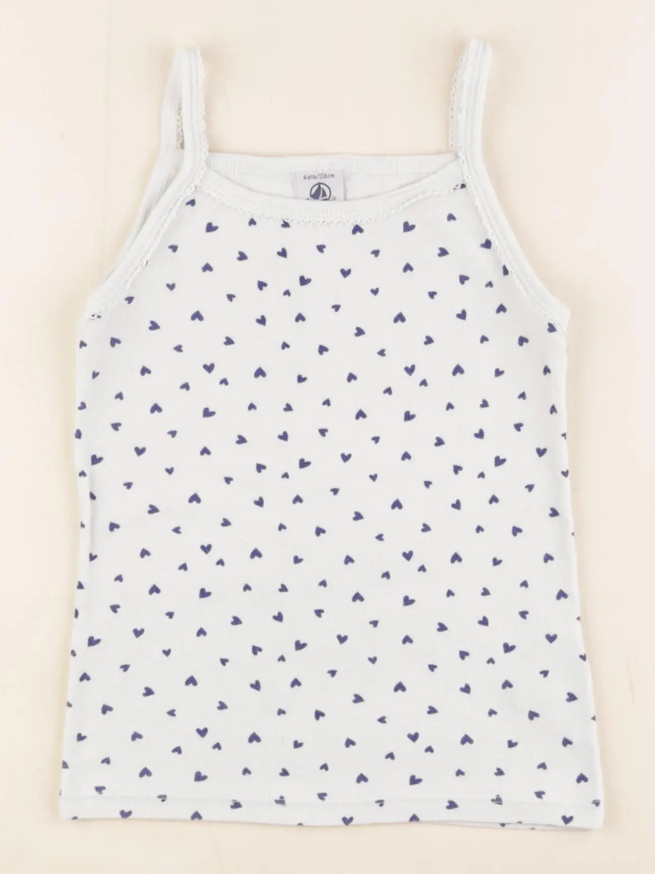 Petit Bateau - maillot de corps bleu - 6 ans