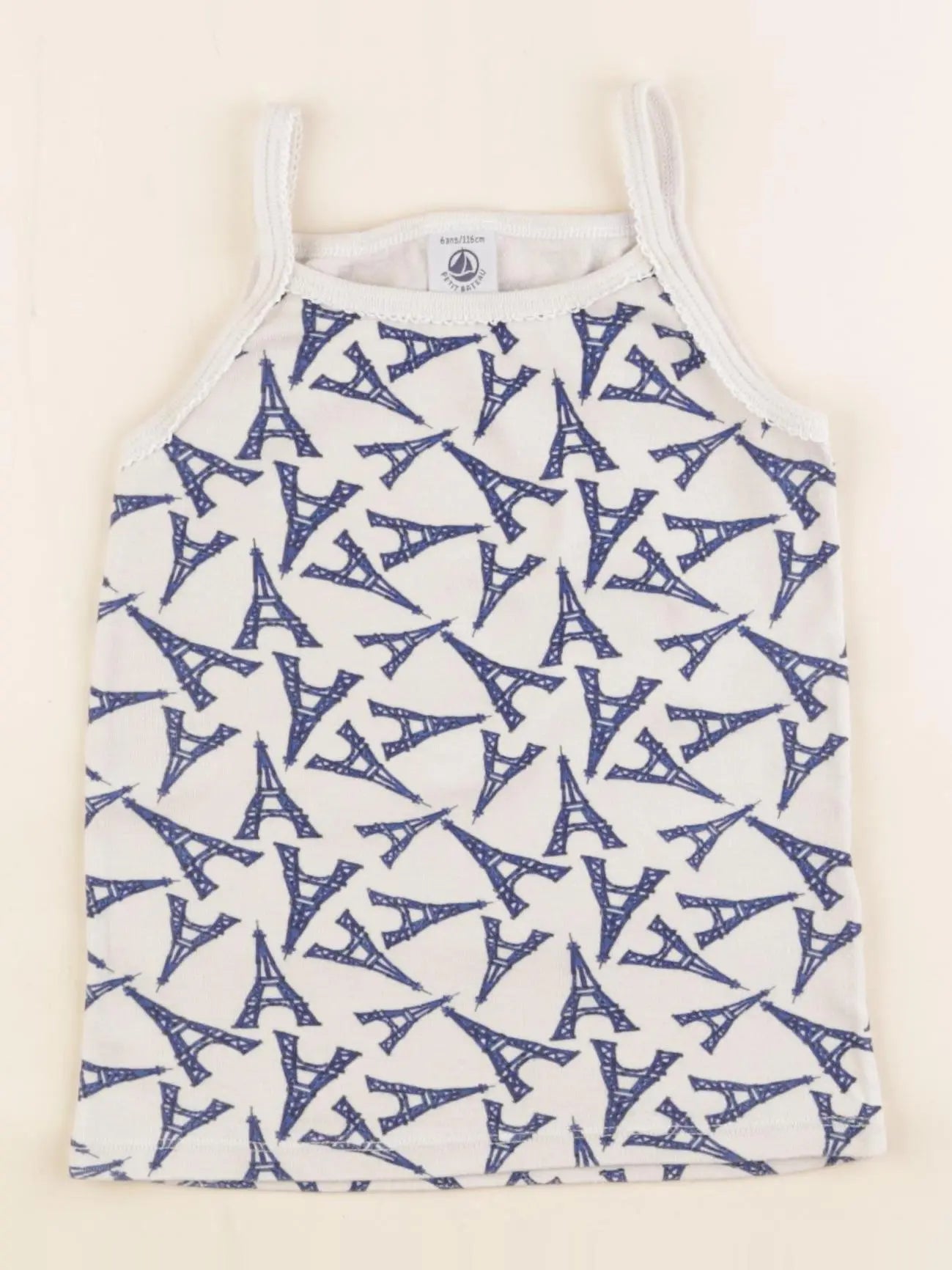 Petit Bateau - maillot de corps bleu - 6 ans