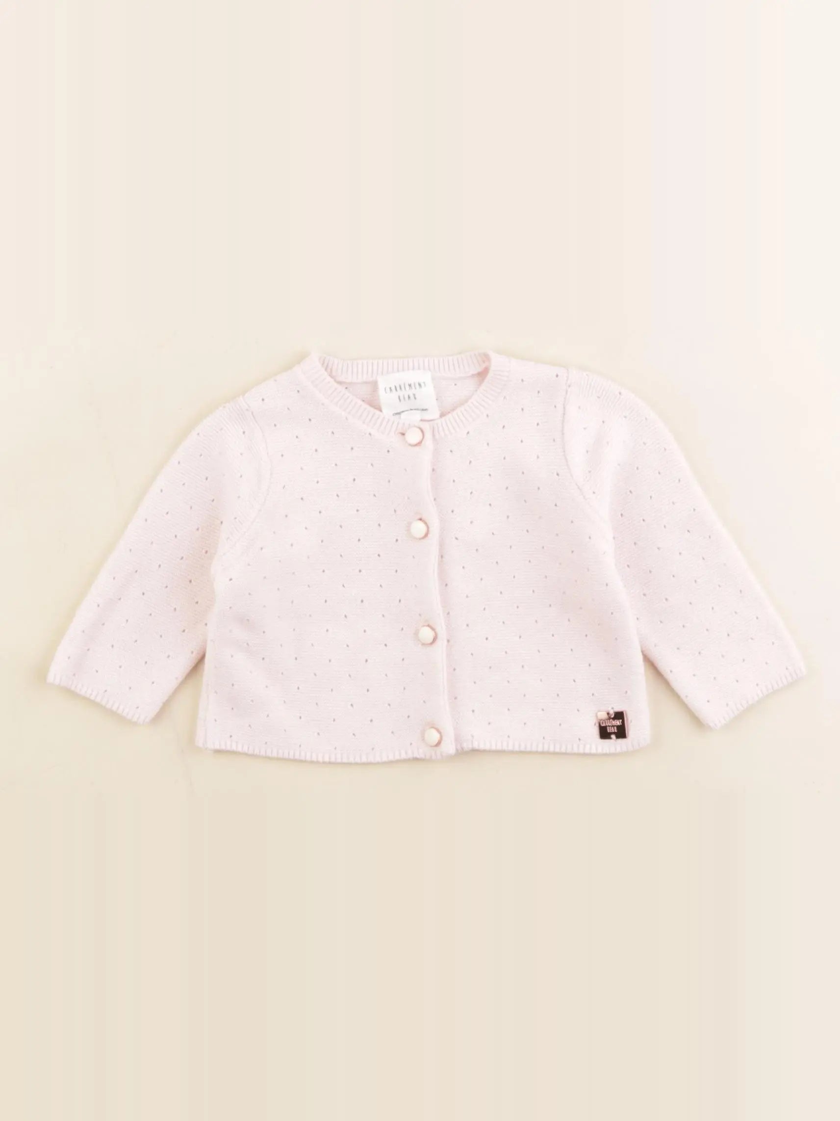 Carrément Beau - gilet coton rose - 1 mois