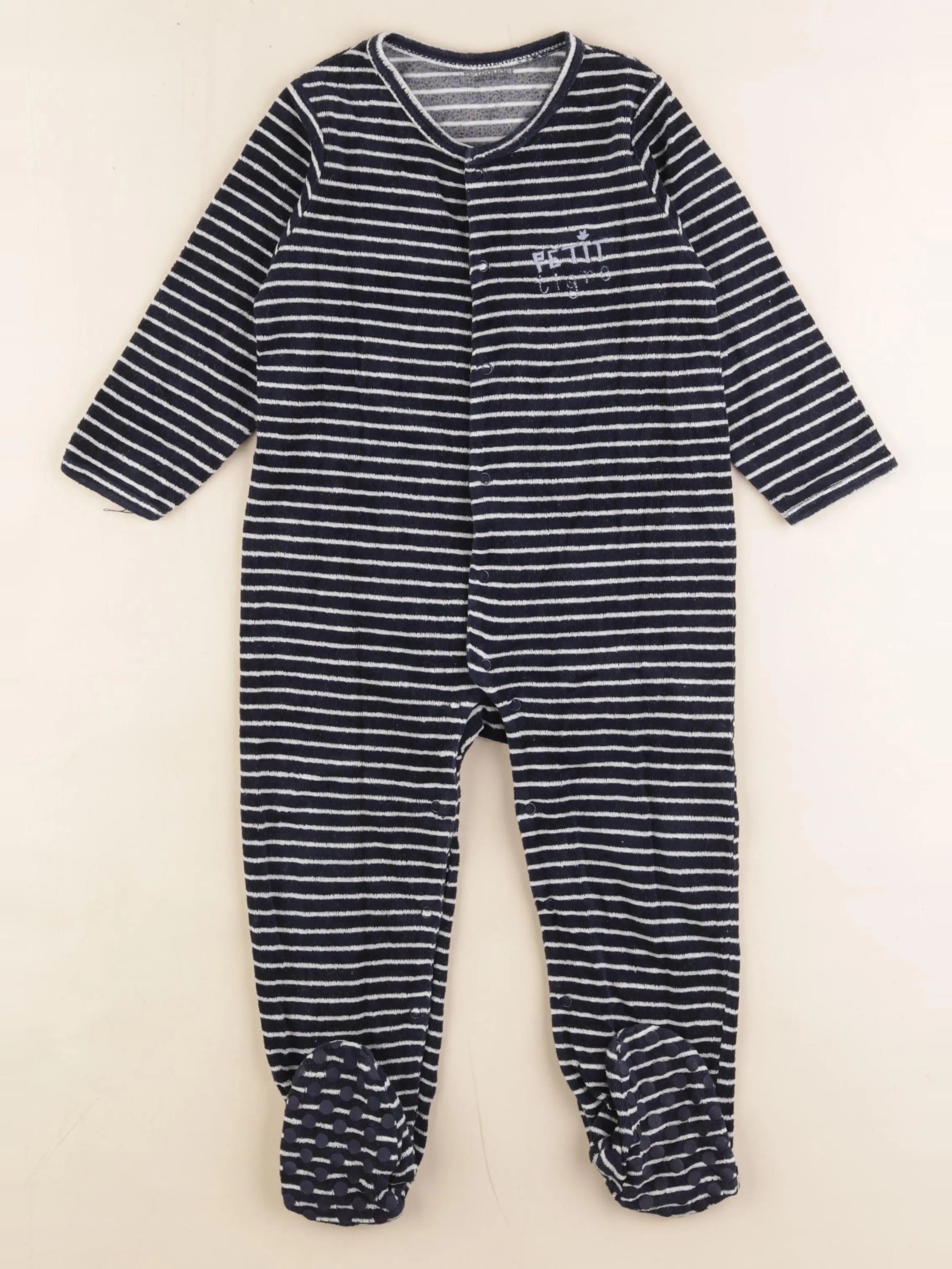 Vertbaudet - pyjama velours bleu - 24 mois