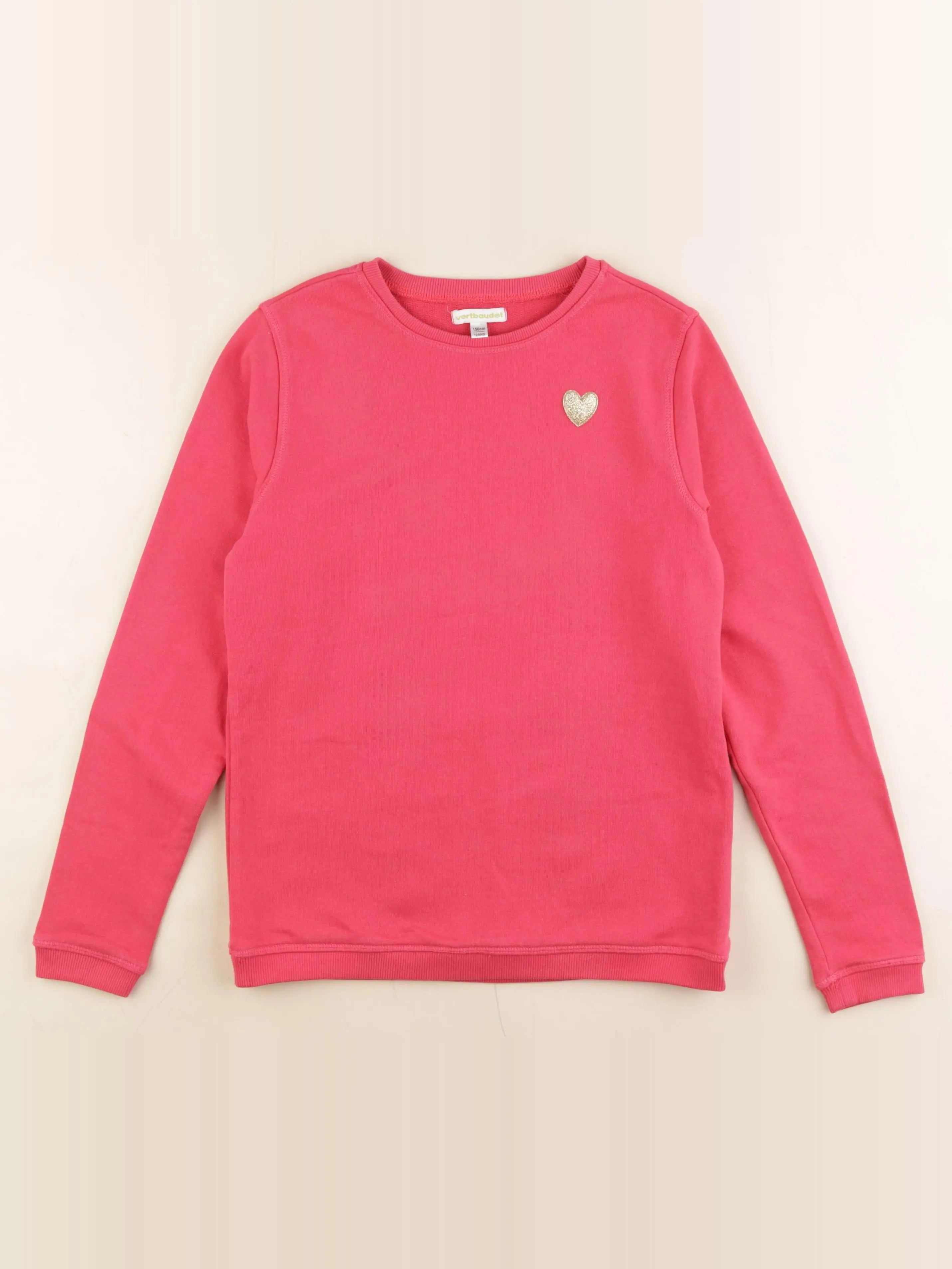 Vertbaudet - sweat rose - 12 ans