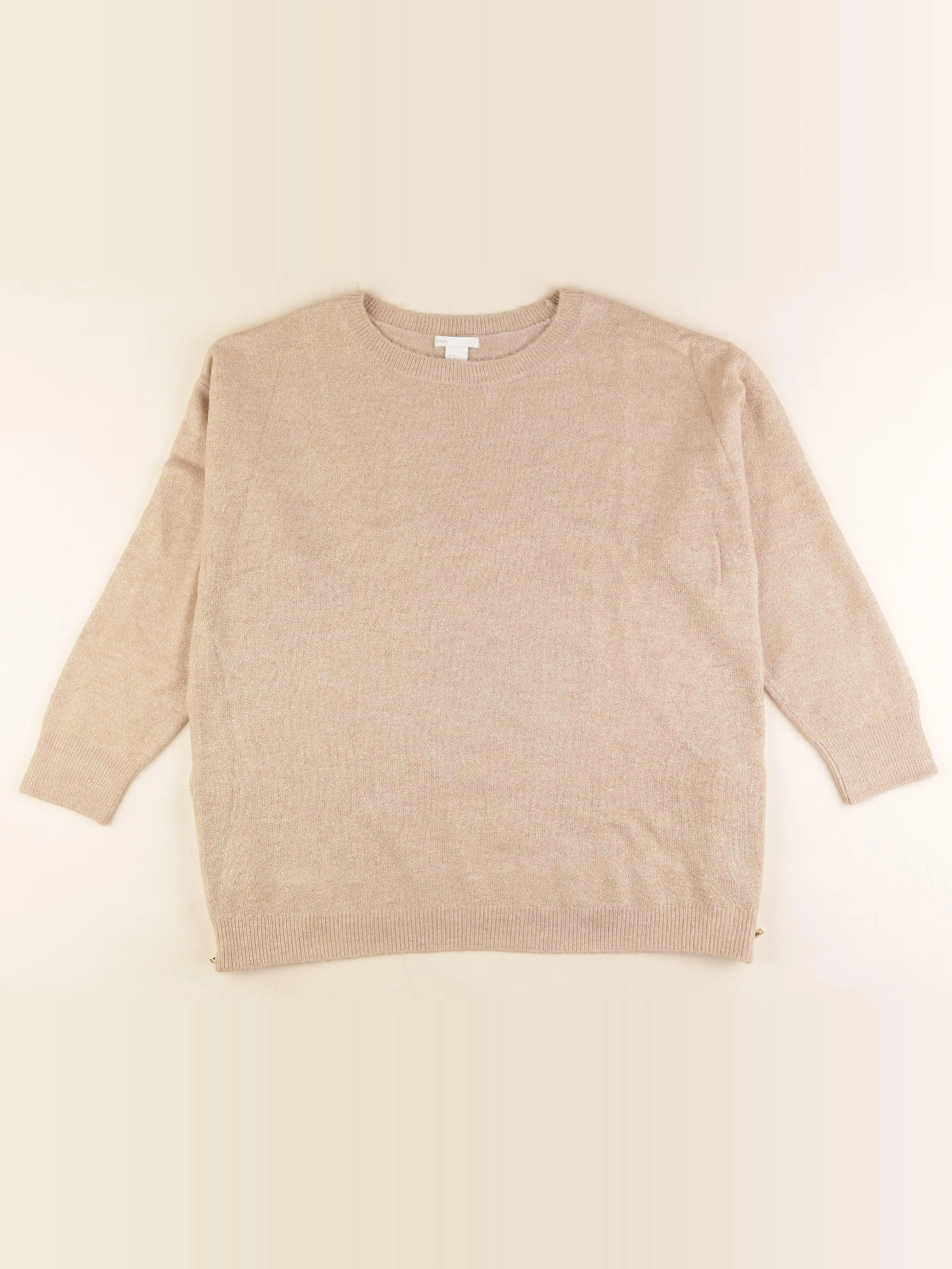 H&M - pull grossesse beige, or - xl