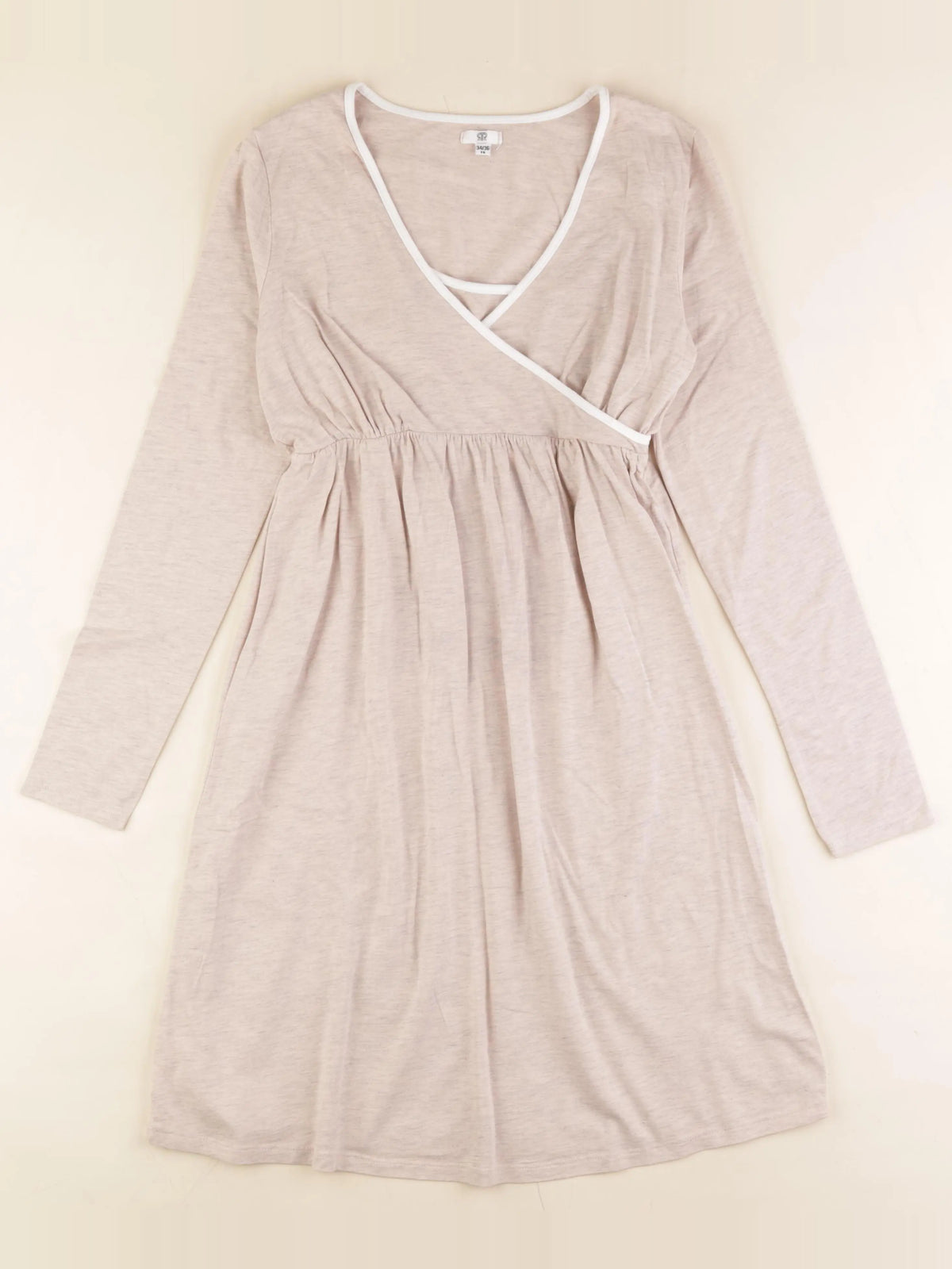 La redoute - chemise de nuit grossesse, allaitement beige, blanc - 34 à 36