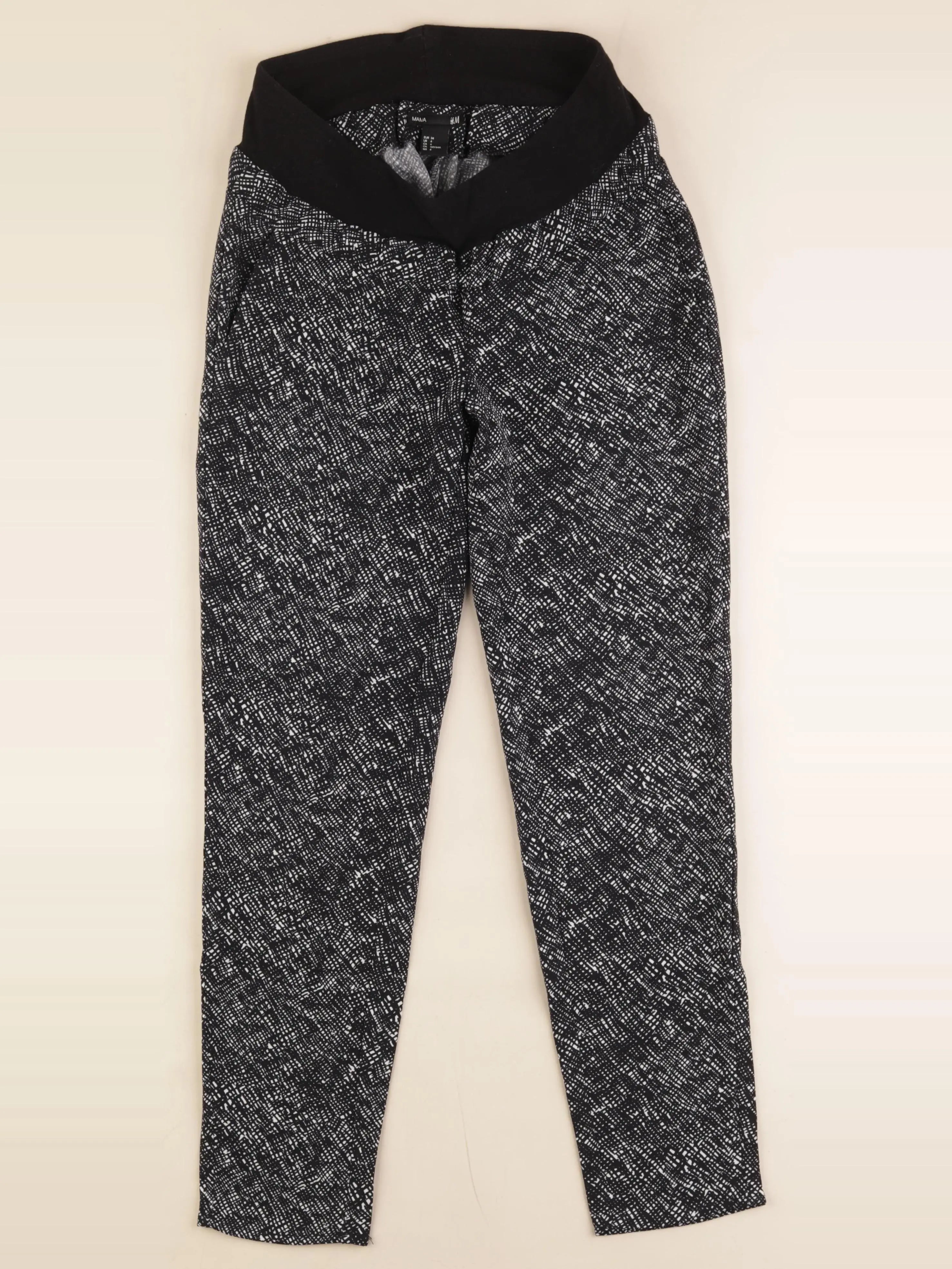 H&M - pantalon grossesse noir, blanc - 34