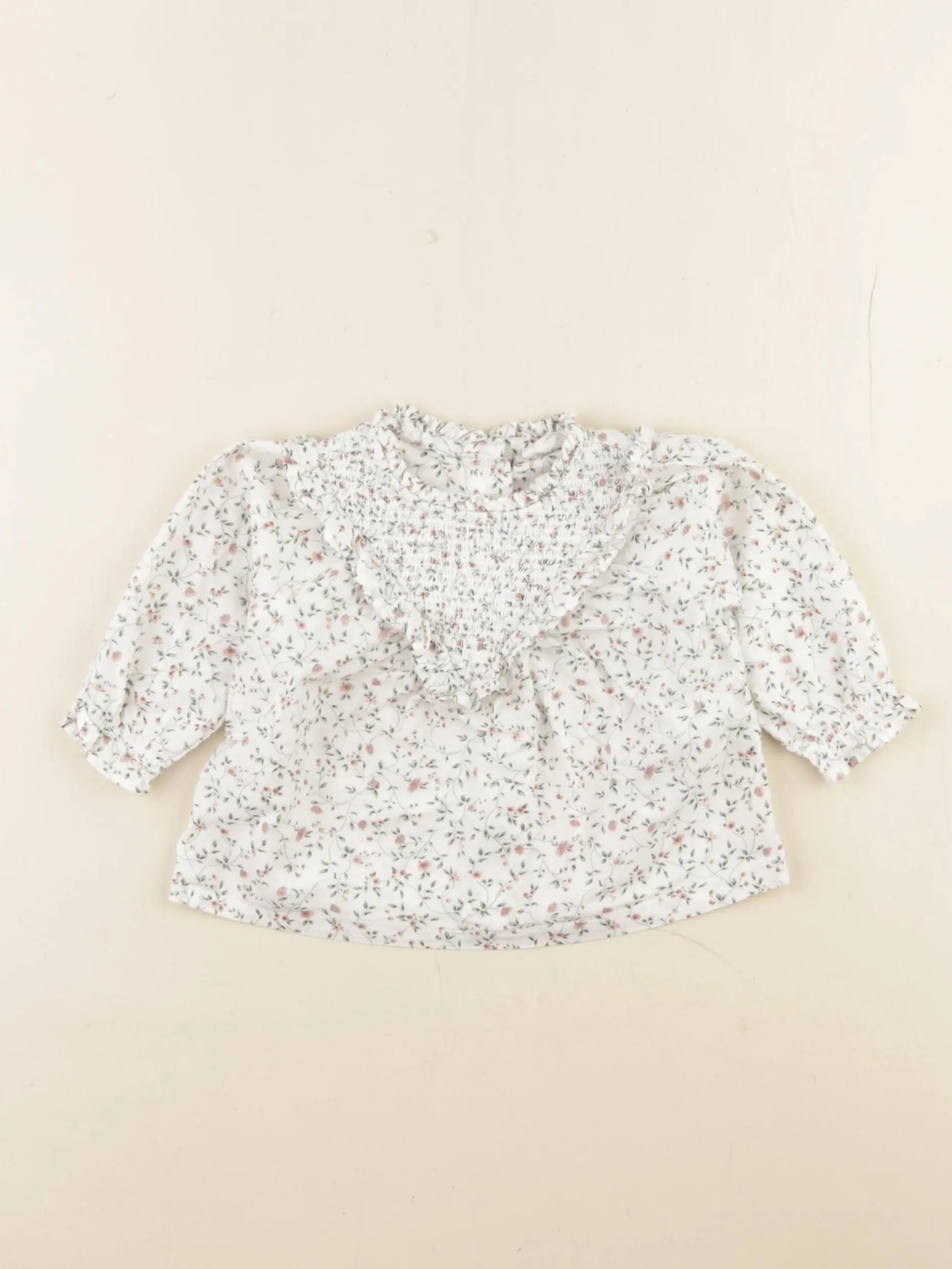 Vertbaudet - blouse beige, rose, multicolore - 3 mois