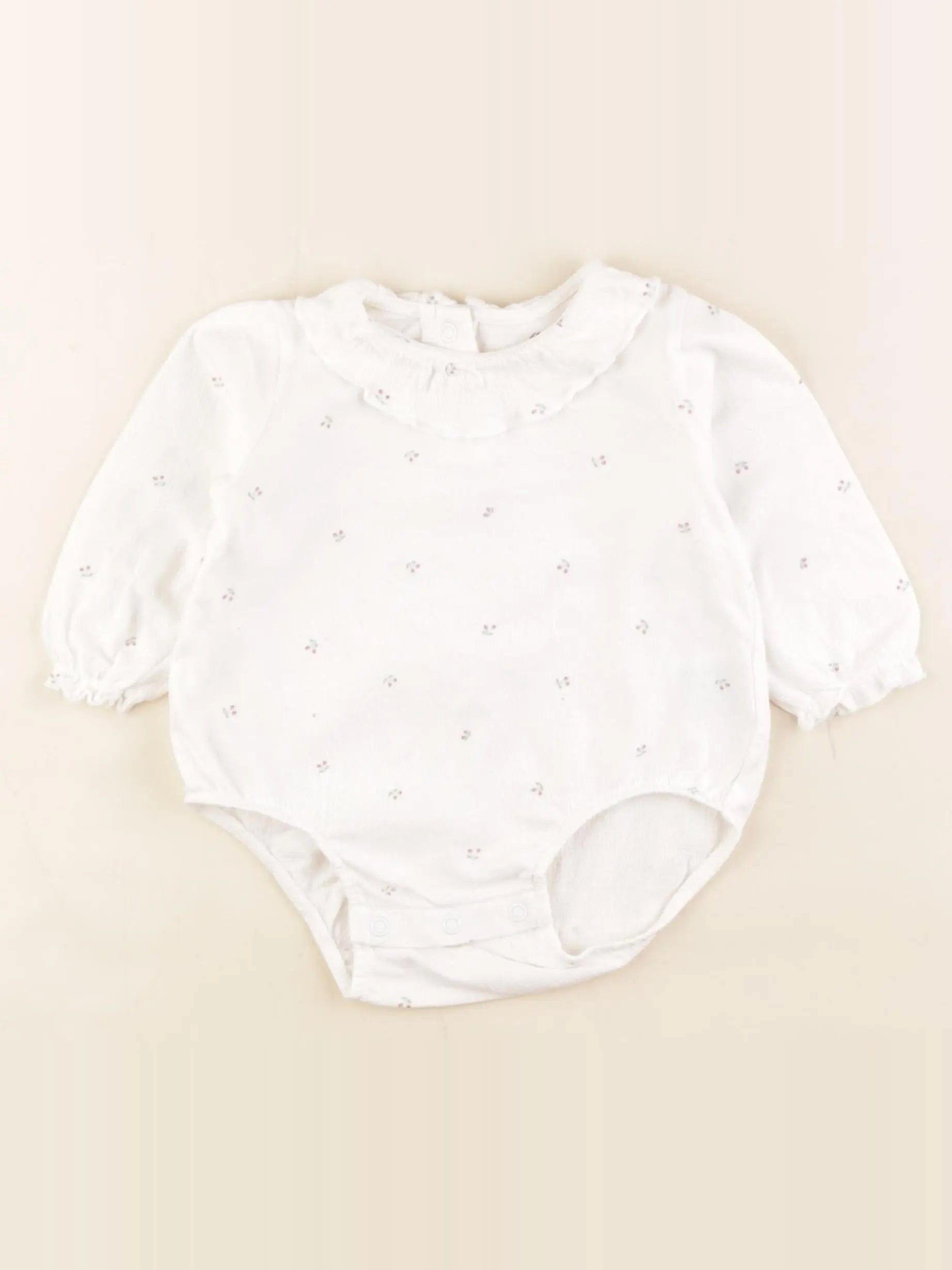 H&M - body à col blanc - 4/6 mois