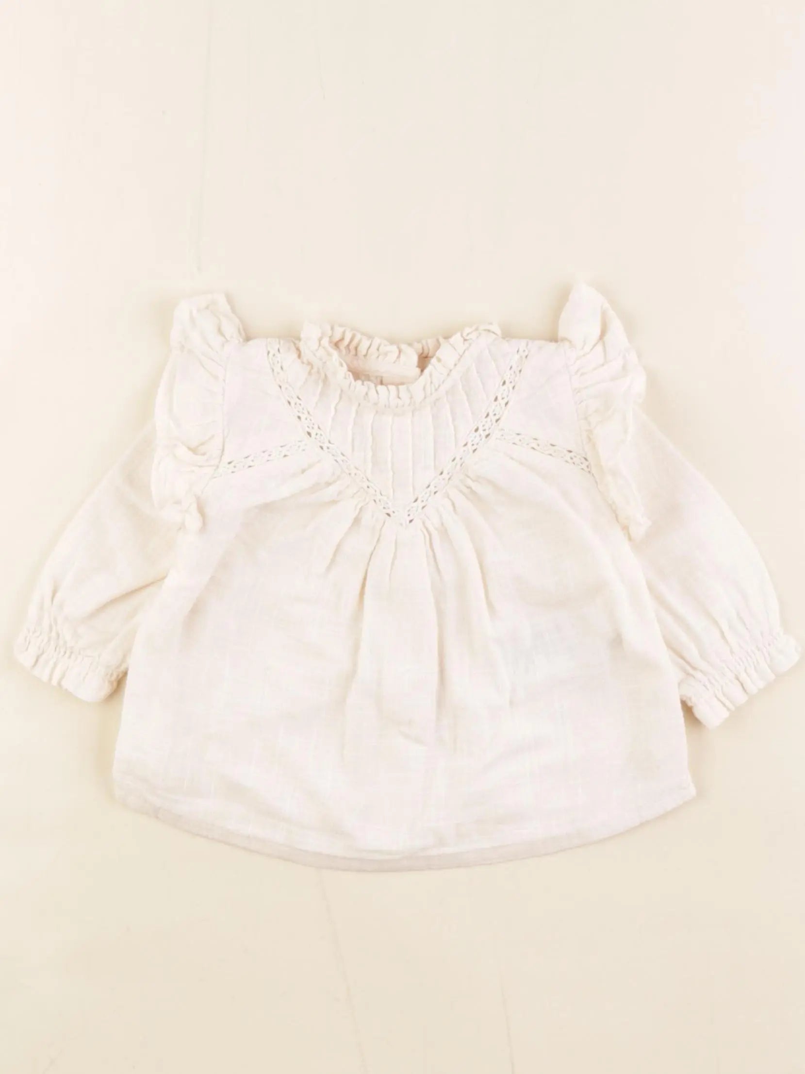 Vertbaudet - blouse beige - 3 mois