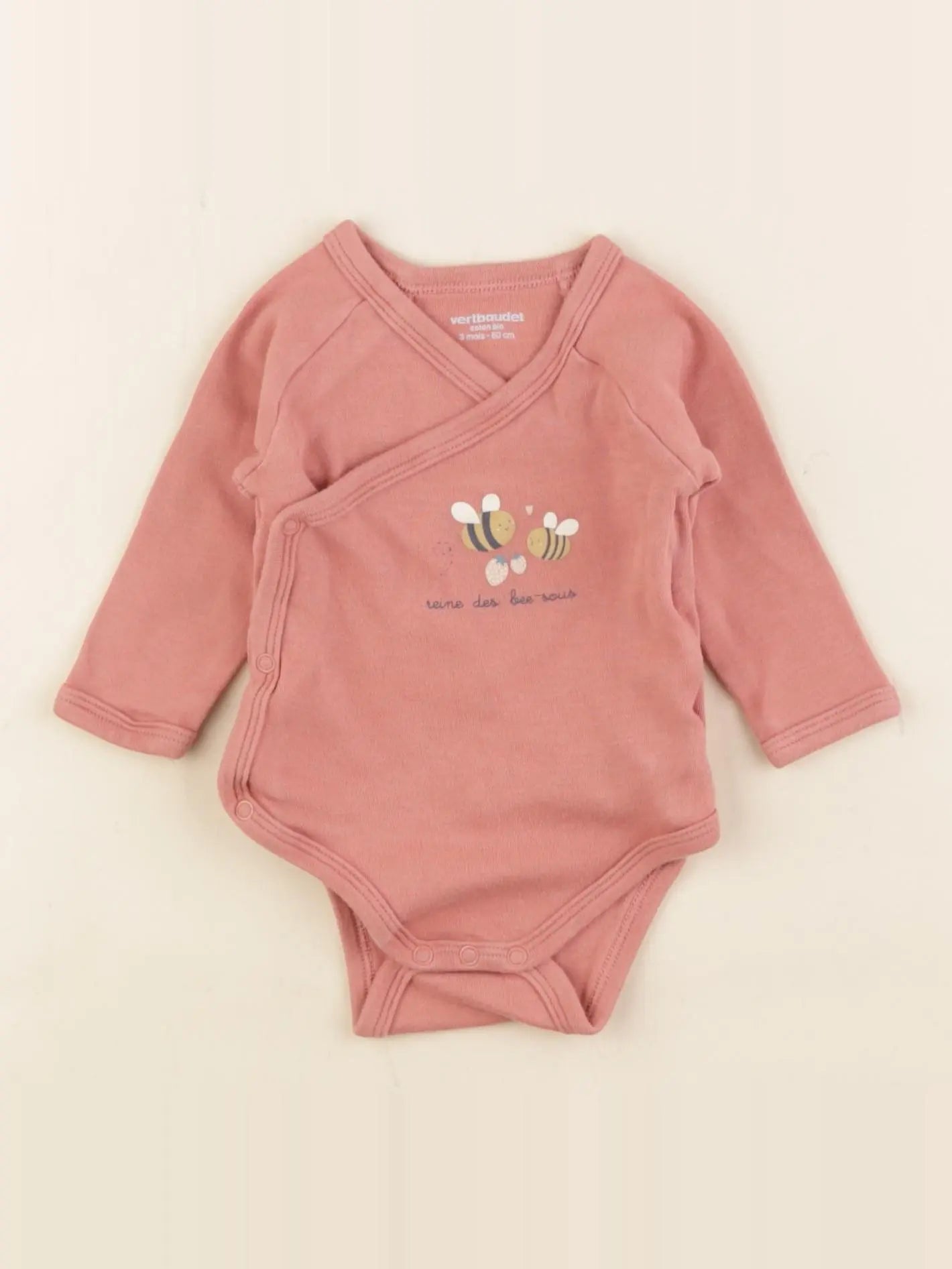 Vertbaudet - body rose - 3 mois