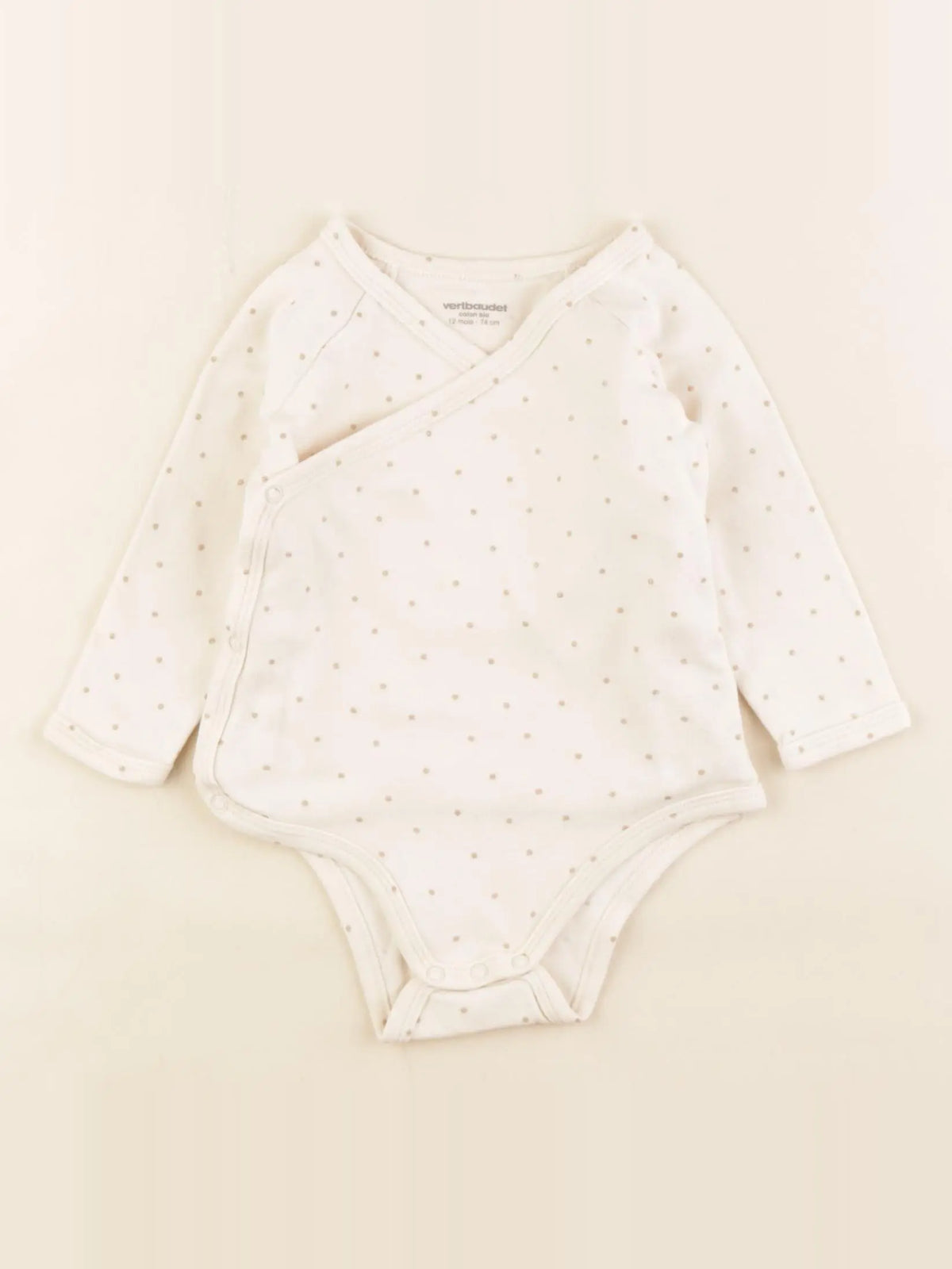 Vertbaudet - body beige, or - 3 mois