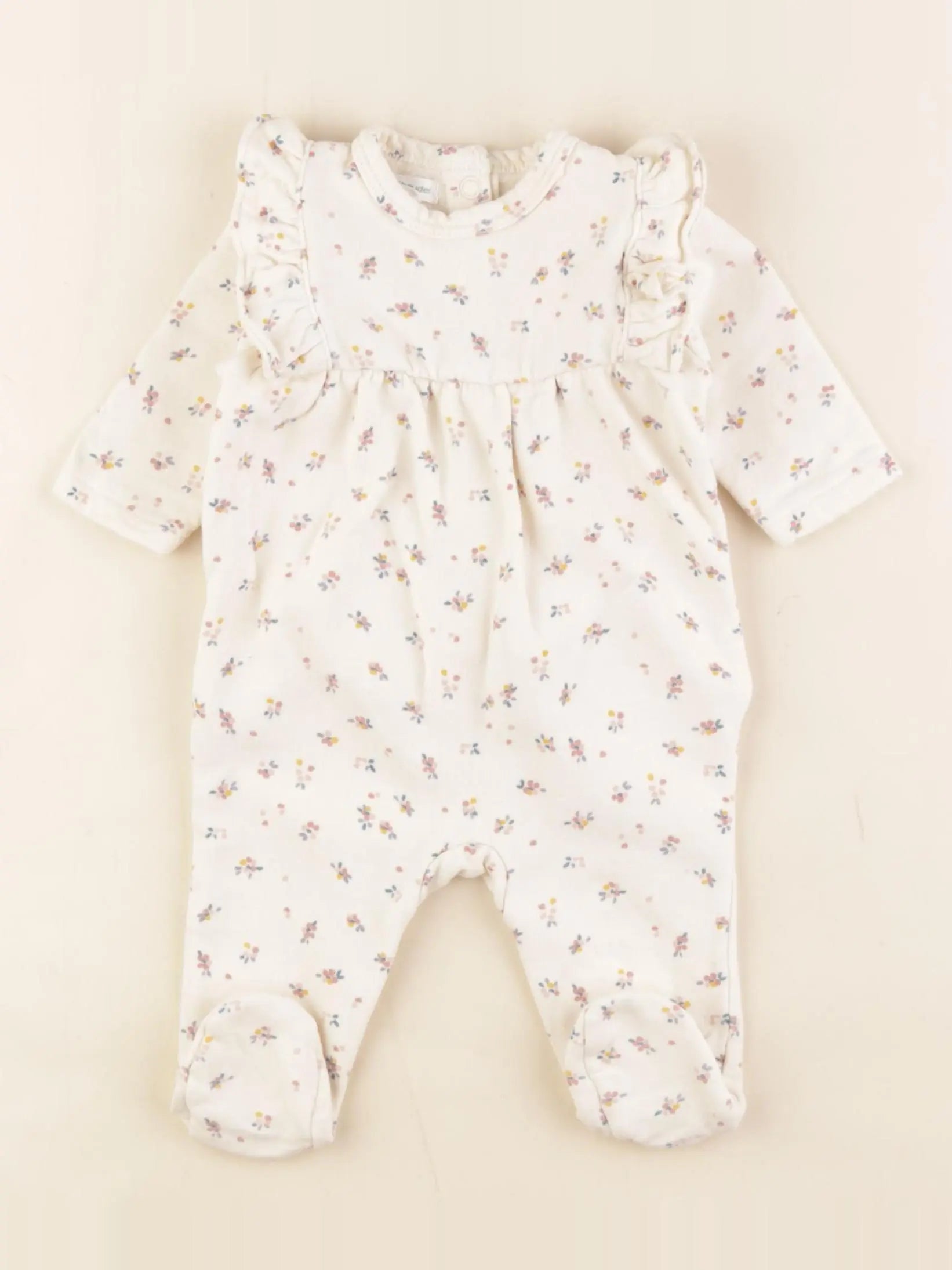 Vertbaudet - pyjama coton beige - 3 mois
