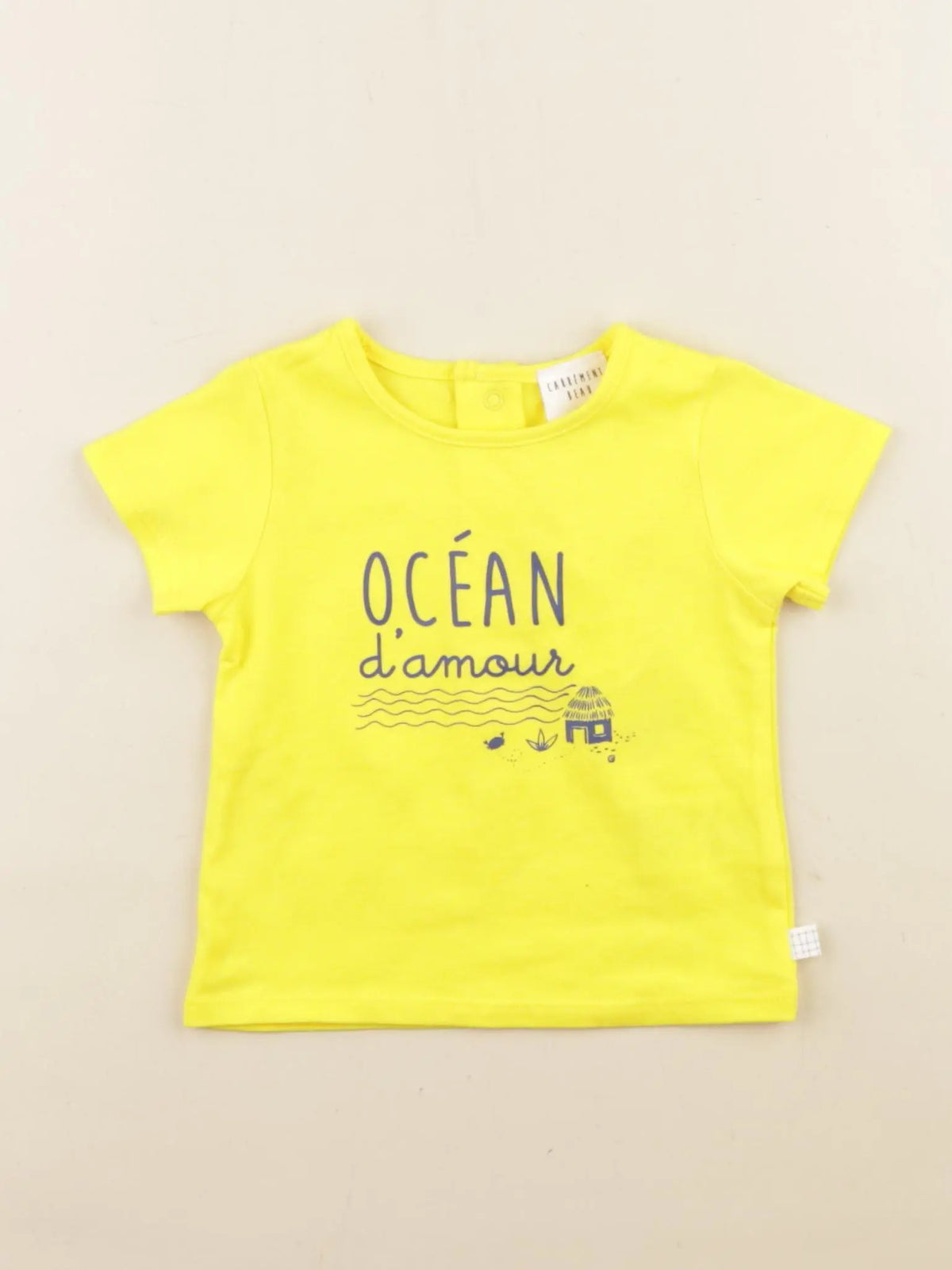 Carrément Beau - tee-shirt jaune - 6 mois