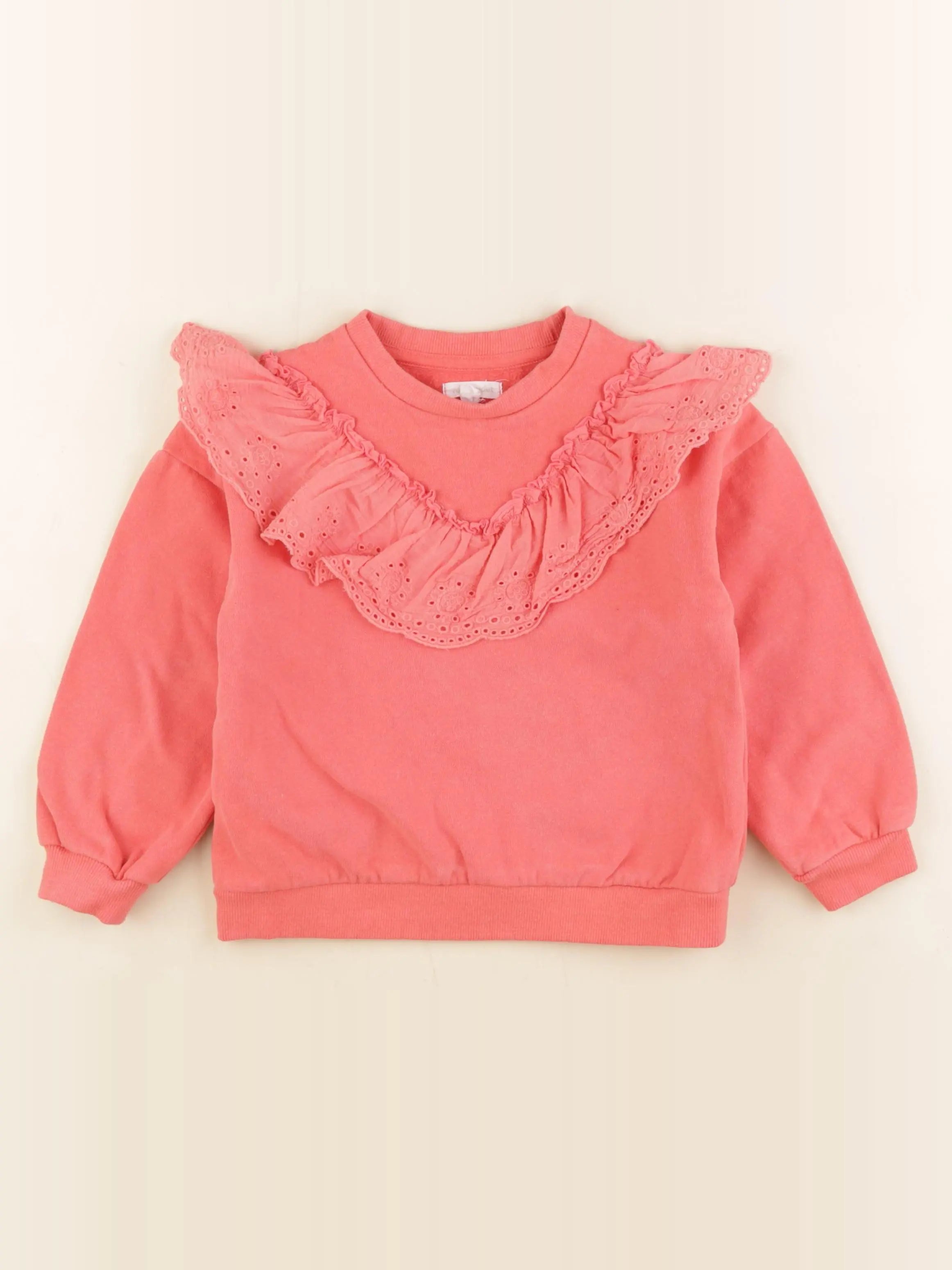 Vertbaudet - sweat rose fluo - 6 ans