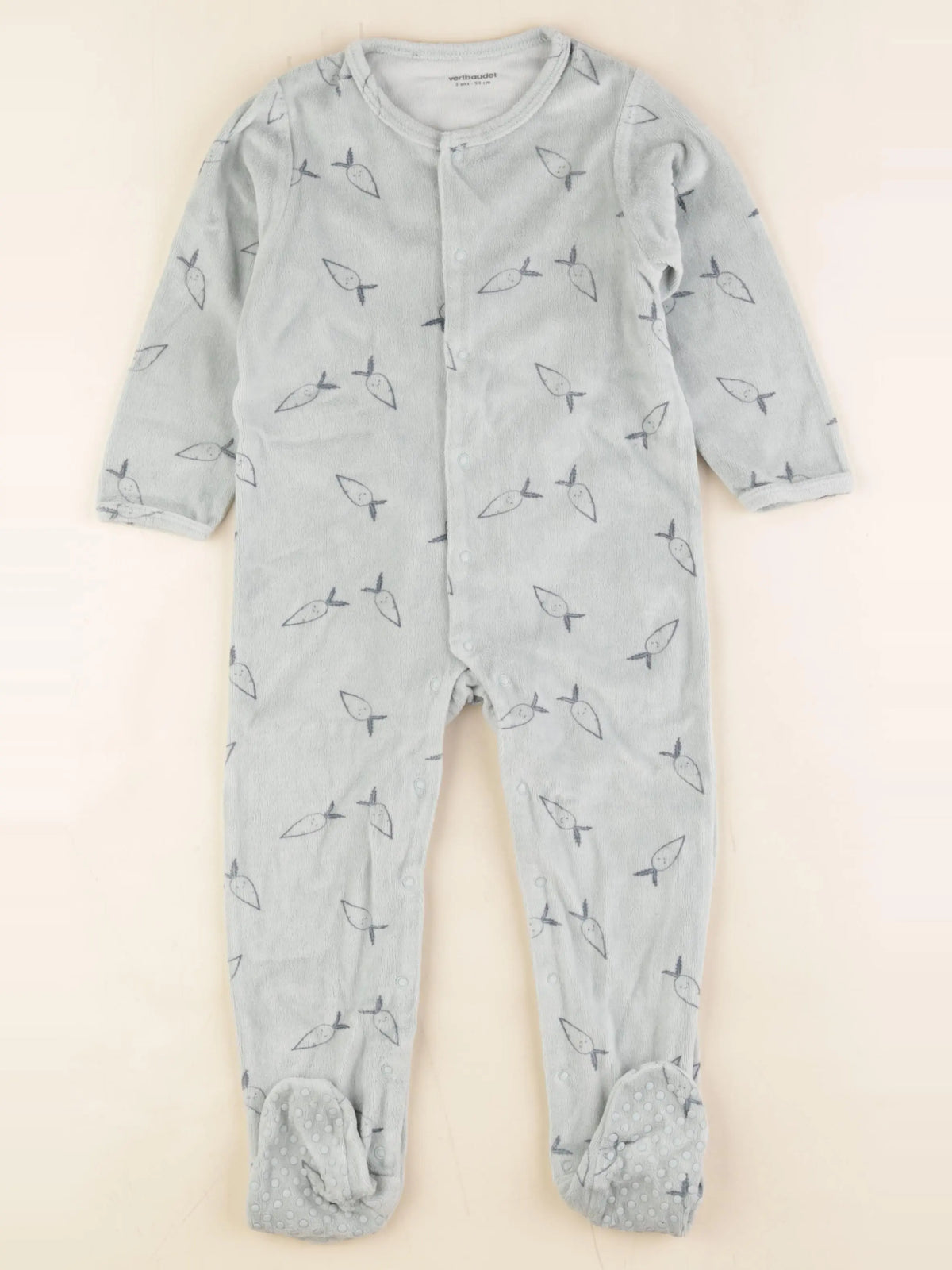Vertbaudet - pyjama velours vert - 3 ans
