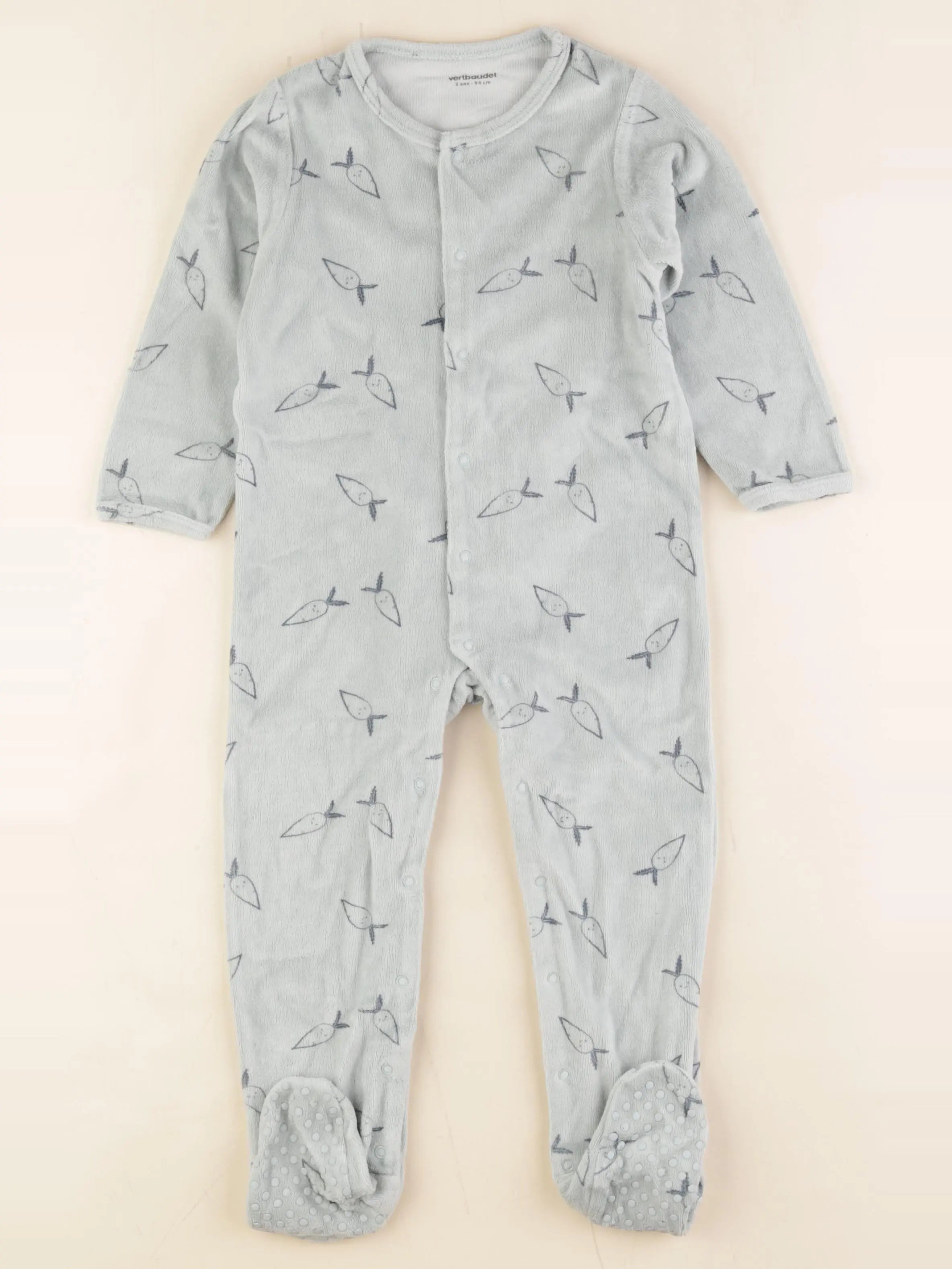 Vertbaudet - pyjama velours vert - 3 ans