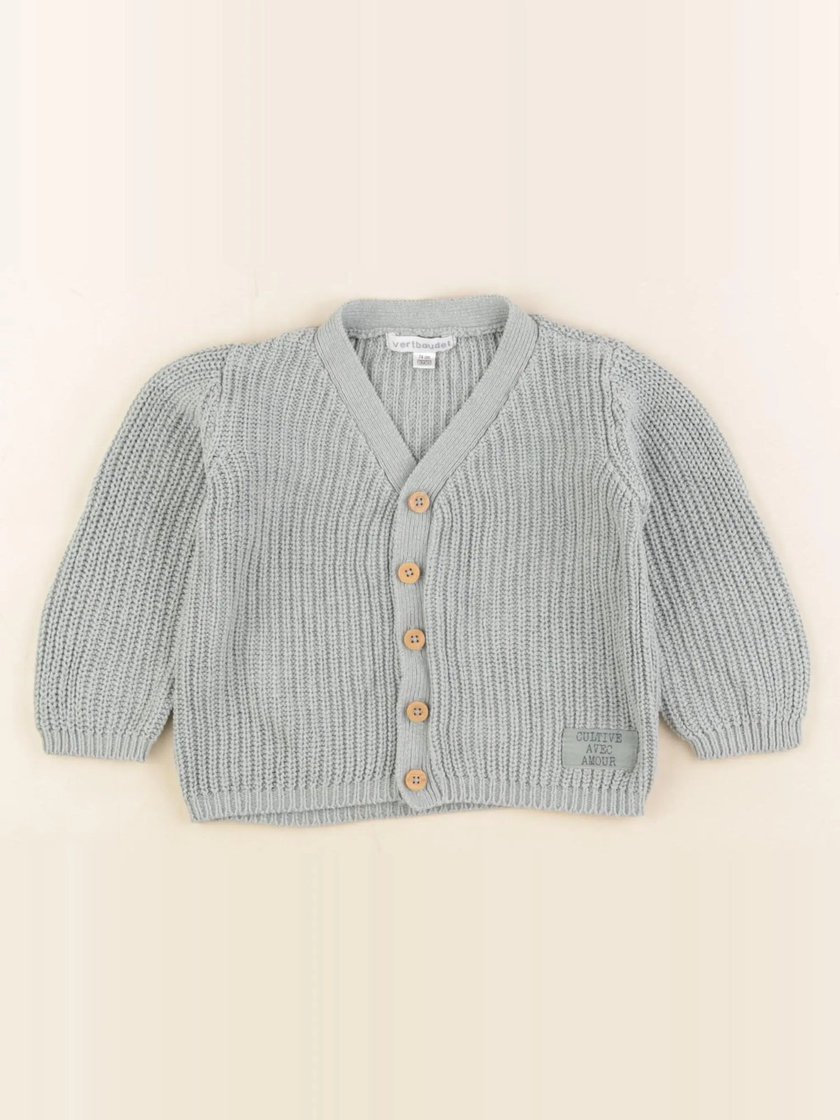 Vertbaudet - gilet vert - 12 mois