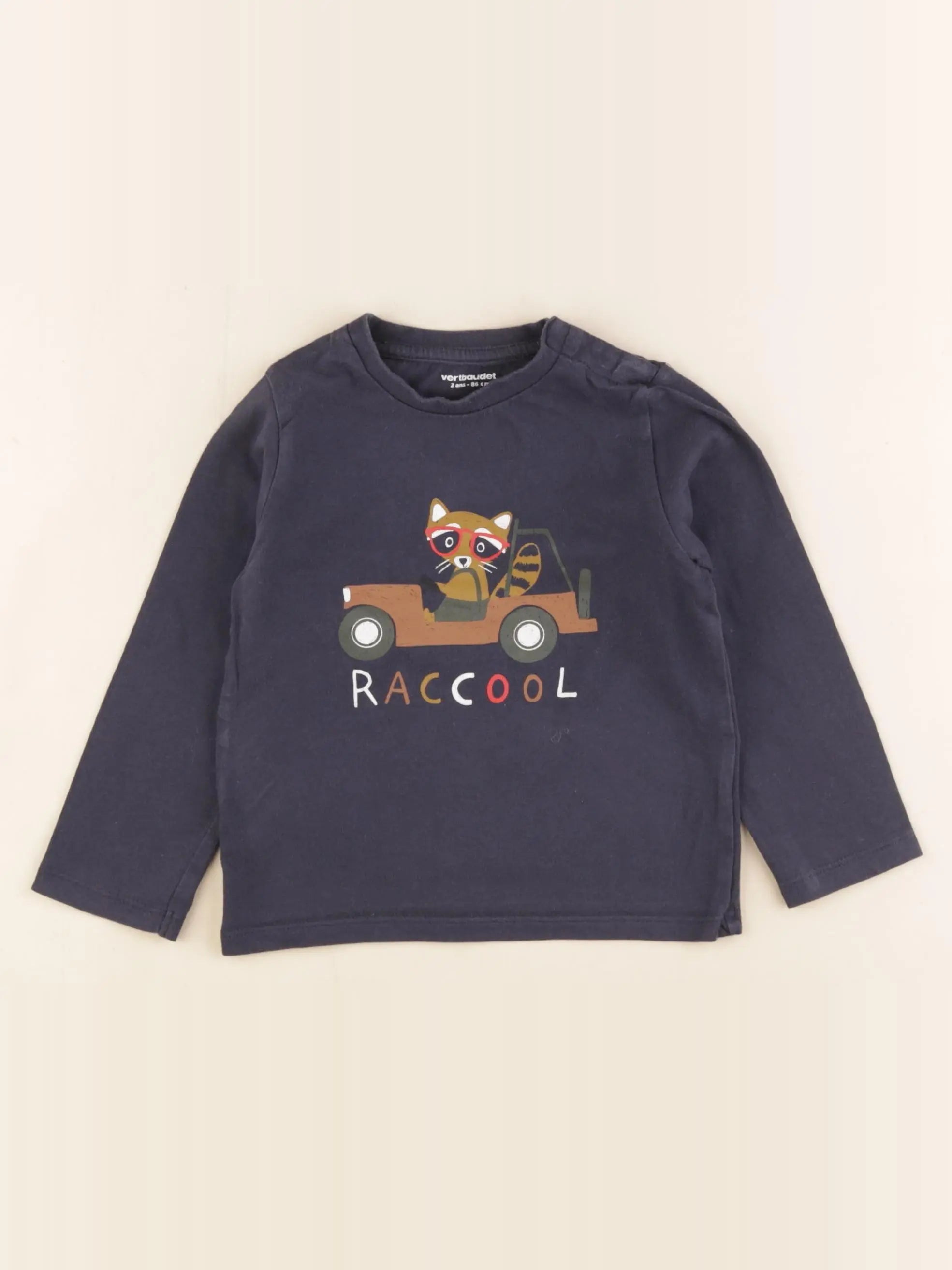 Vertbaudet - tee-shirt bleu - 2 ans