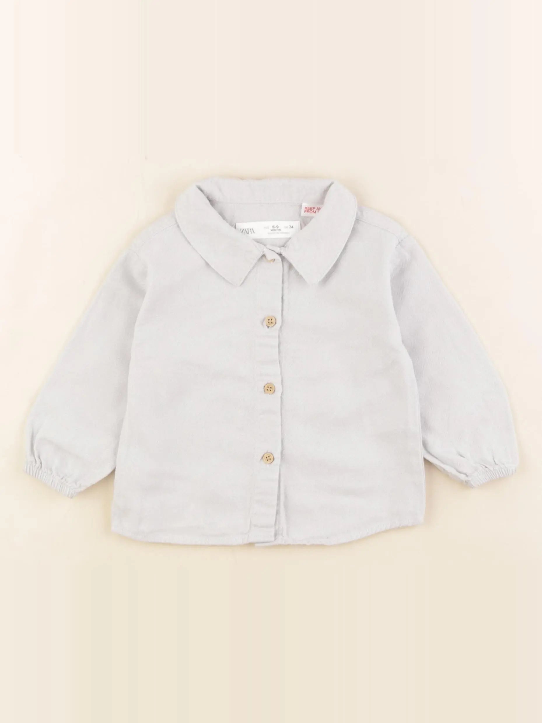 Zara - chemise gris - 6/9 mois