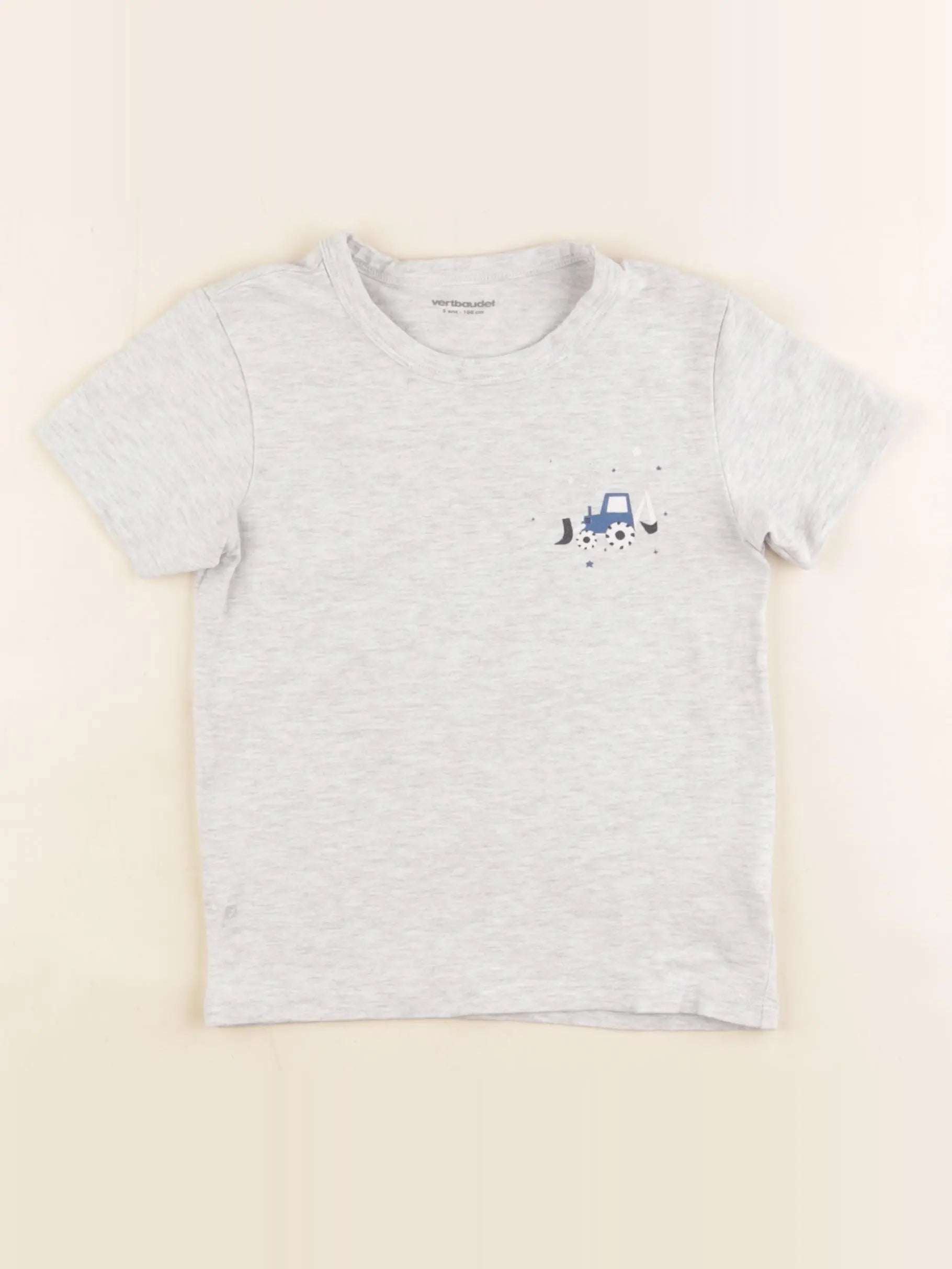 Vertbaudet - tee-shirt gris - 5 ans