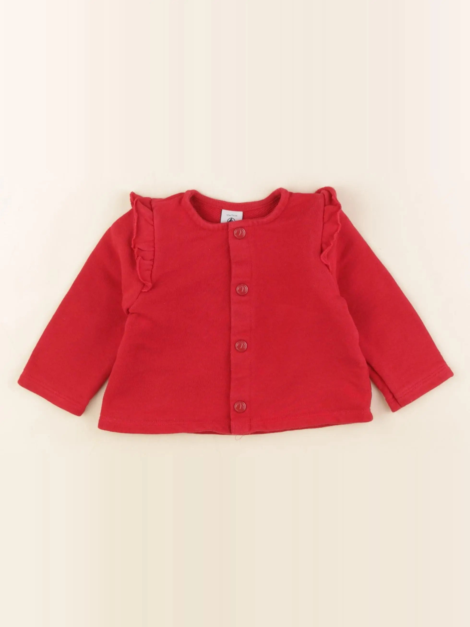 Petit Bateau - sweat rouge - 12 mois
