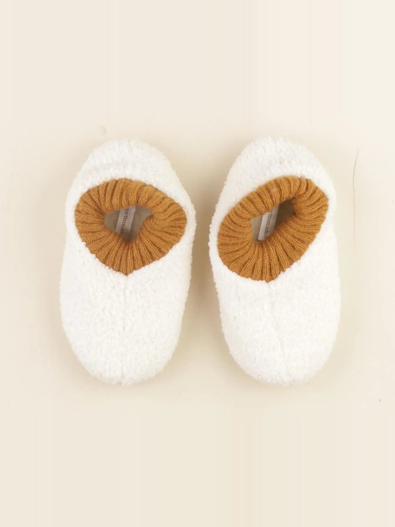 Vertbaudet - chaussons blanc, marron - pointure 30/31