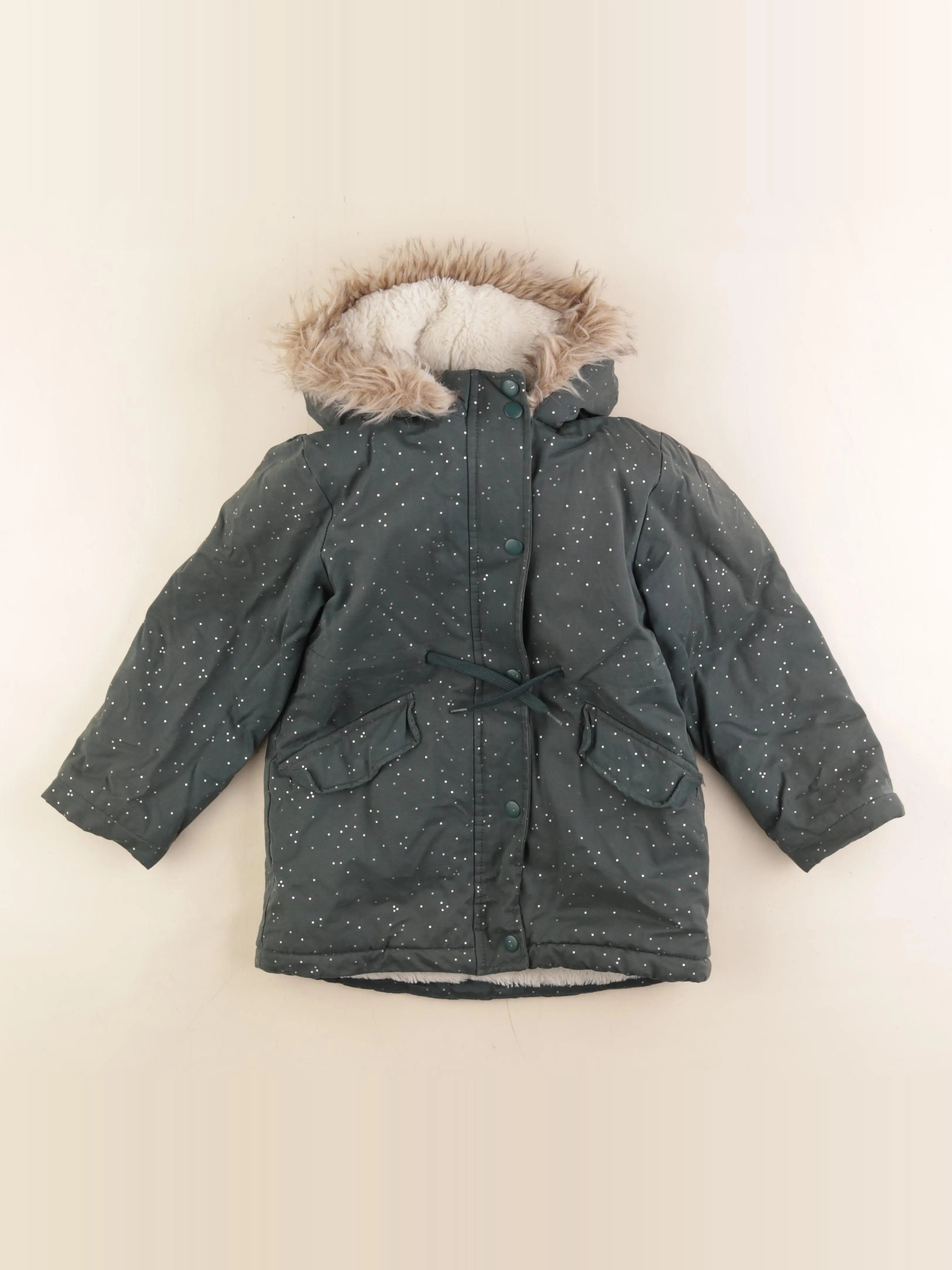 Vertbaudet - parka vert - 7 ans