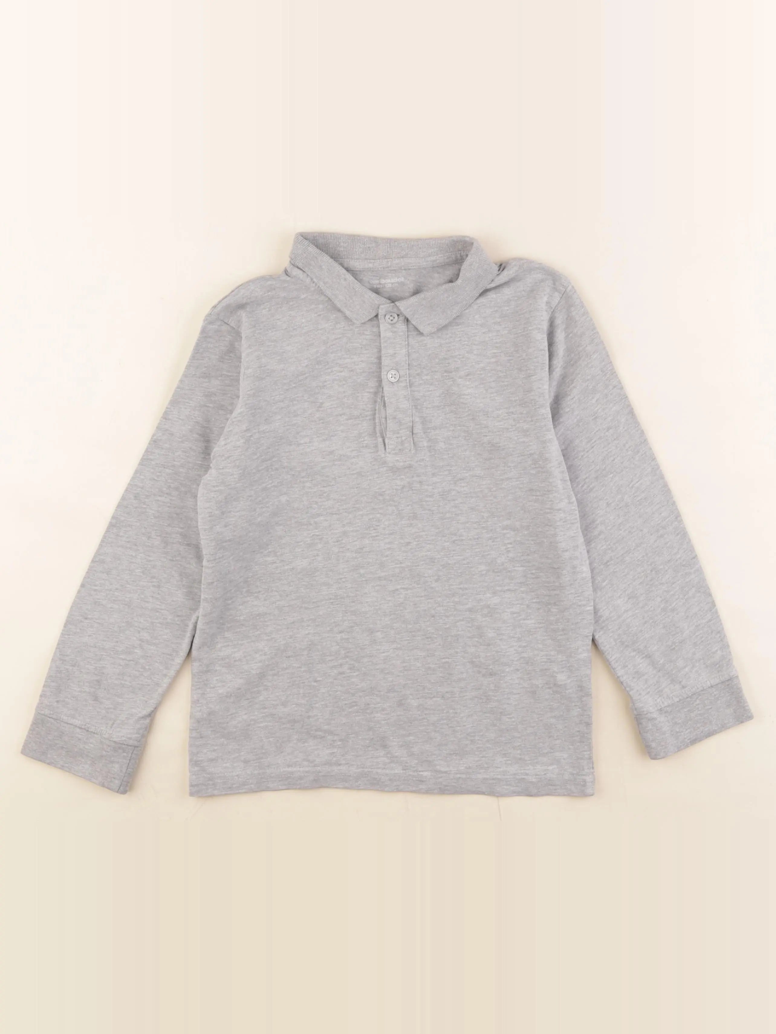 Vertbaudet - polo gris - 8 ans