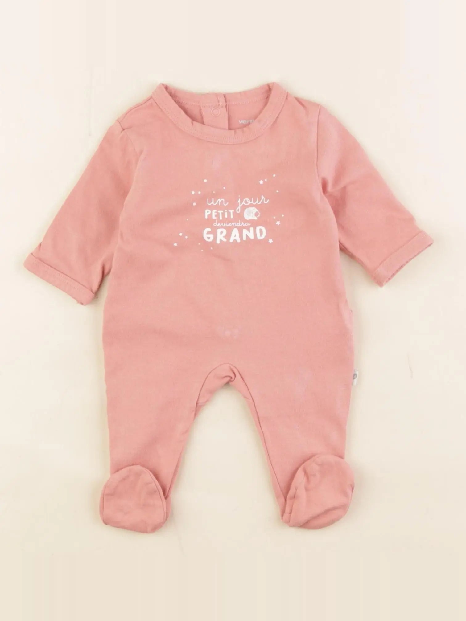 Vertbaudet - pyjama coton rose - 0 mois