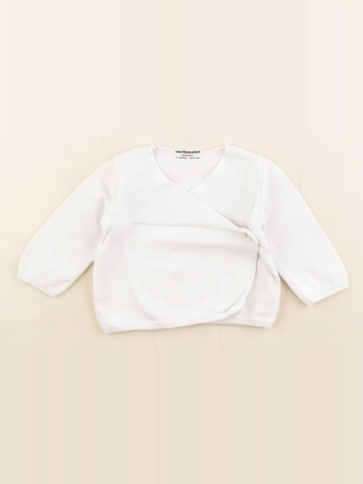 Vertbaudet - gilet blanc - 1 mois