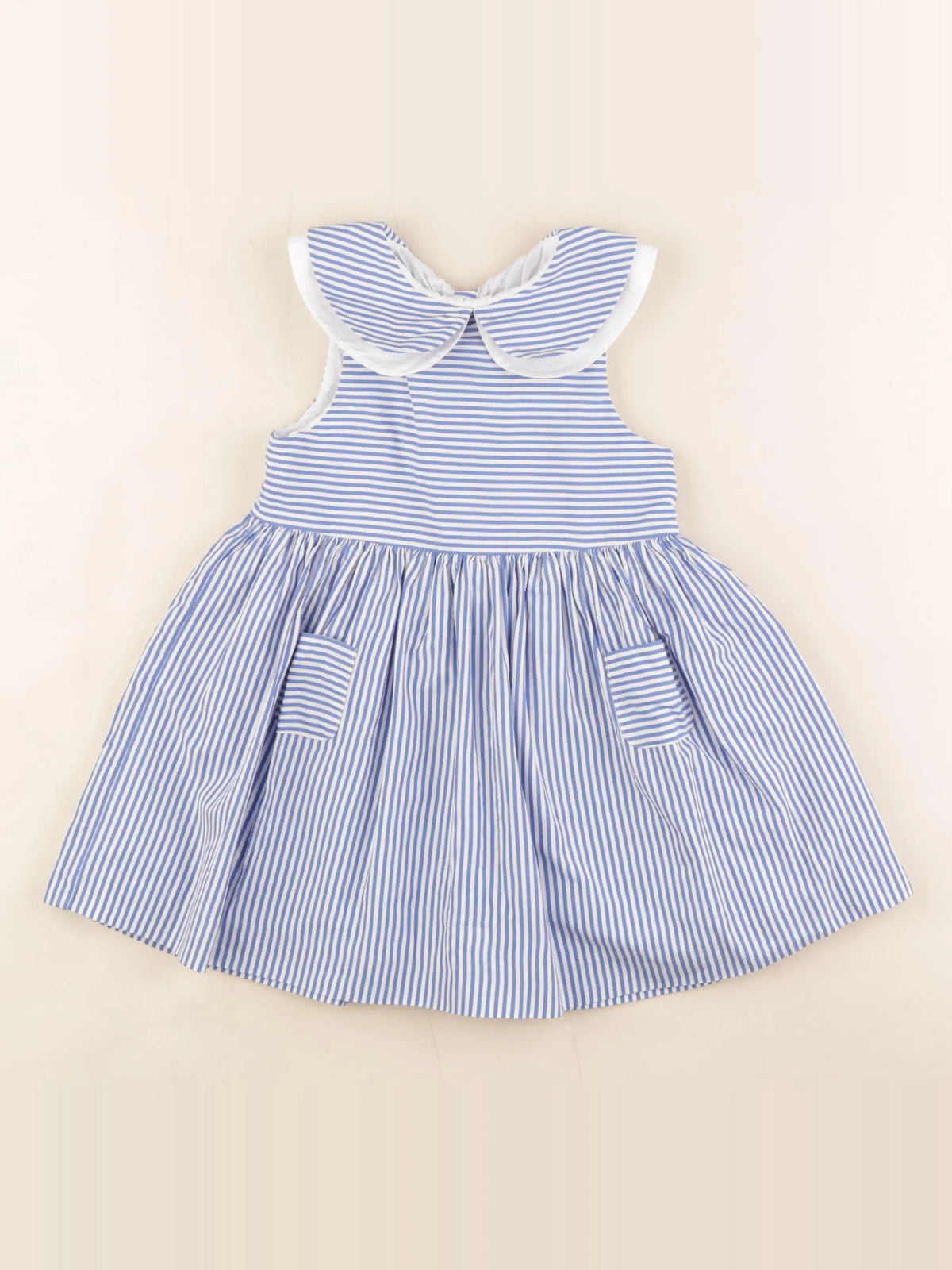 Jacadi - robe blanc, bleu - 24 mois