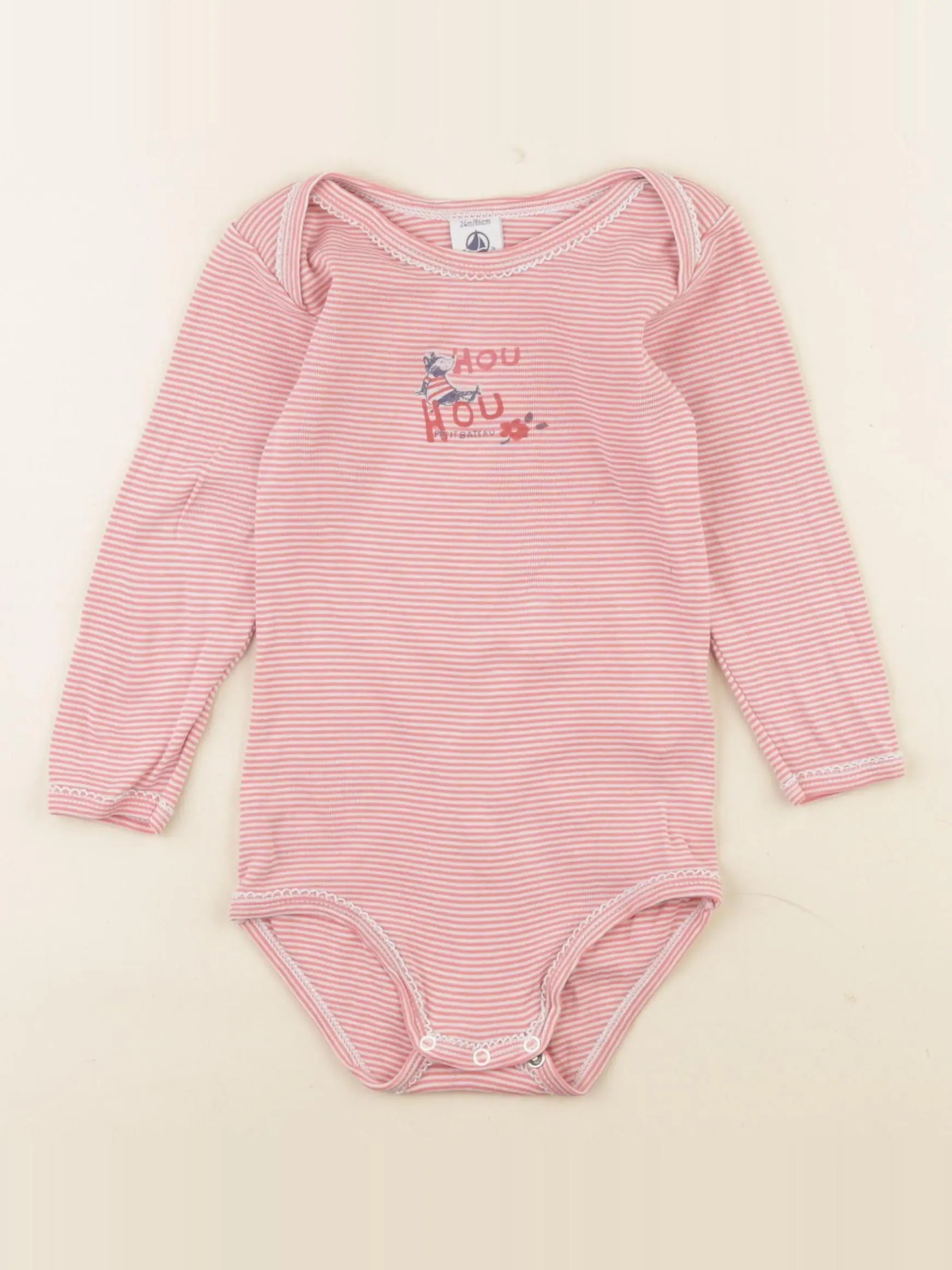 Petit Bateau - body rose - 24 mois