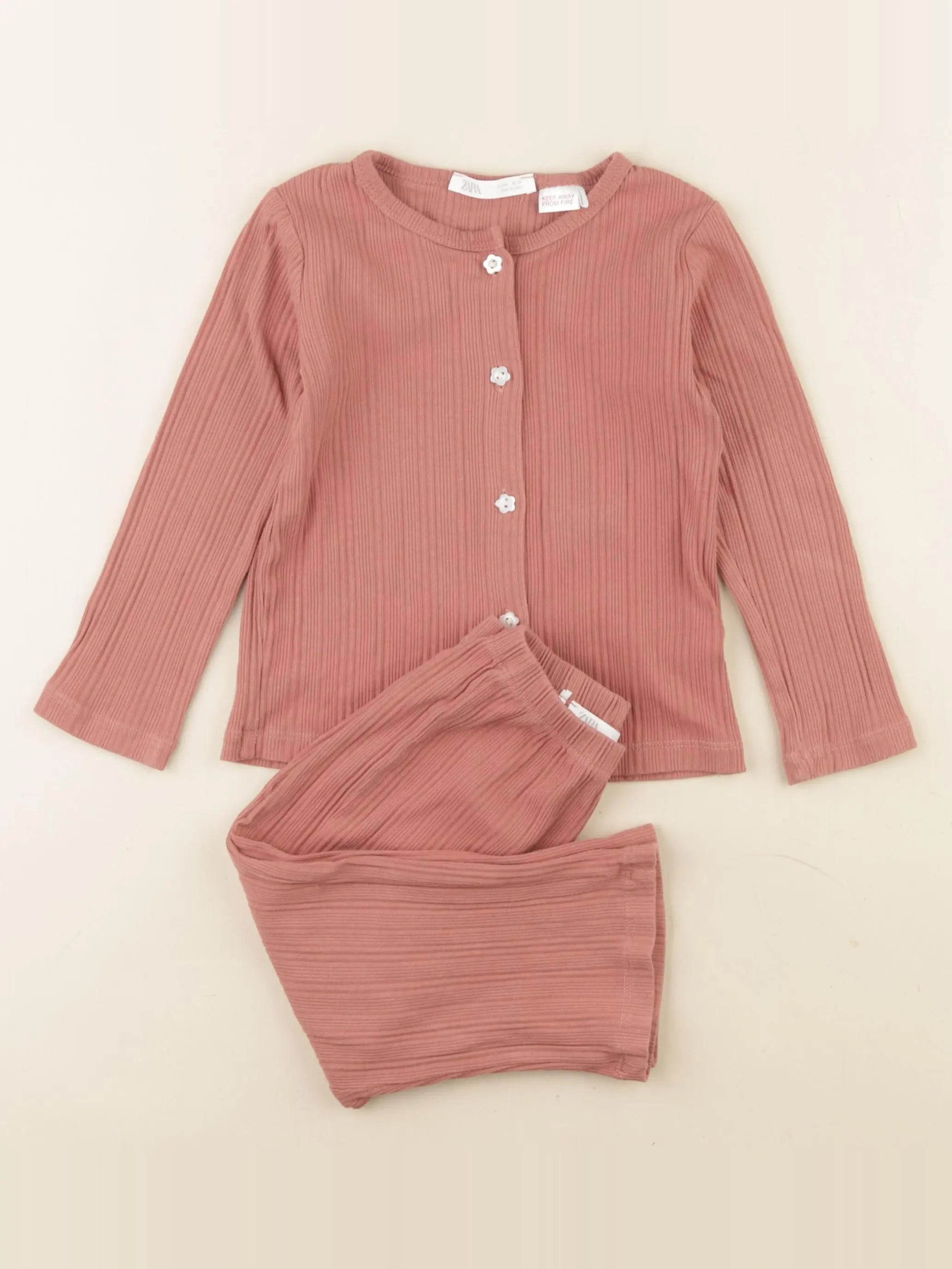 Zara - pyjama coton rose - 2 ans