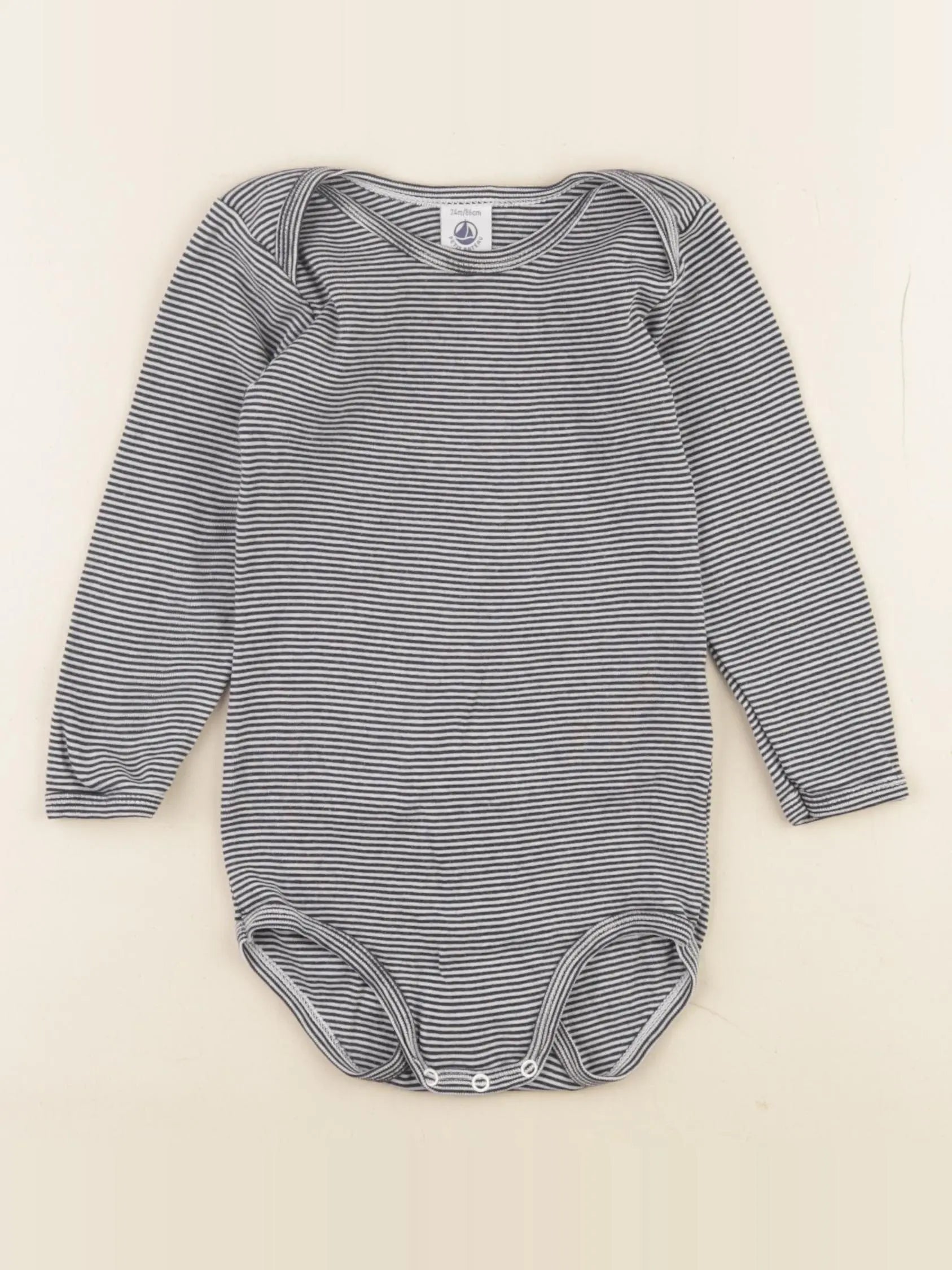 Petit Bateau - body bleu - 24 mois