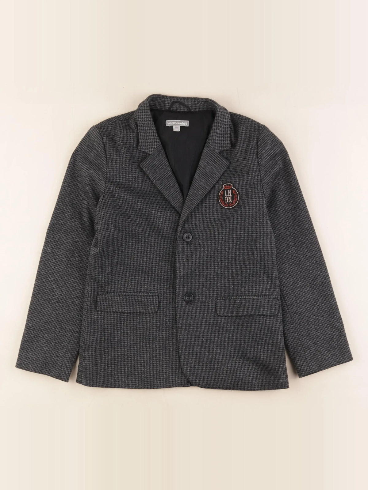 Vertbaudet - veste doublé gris, noir - 8 ans