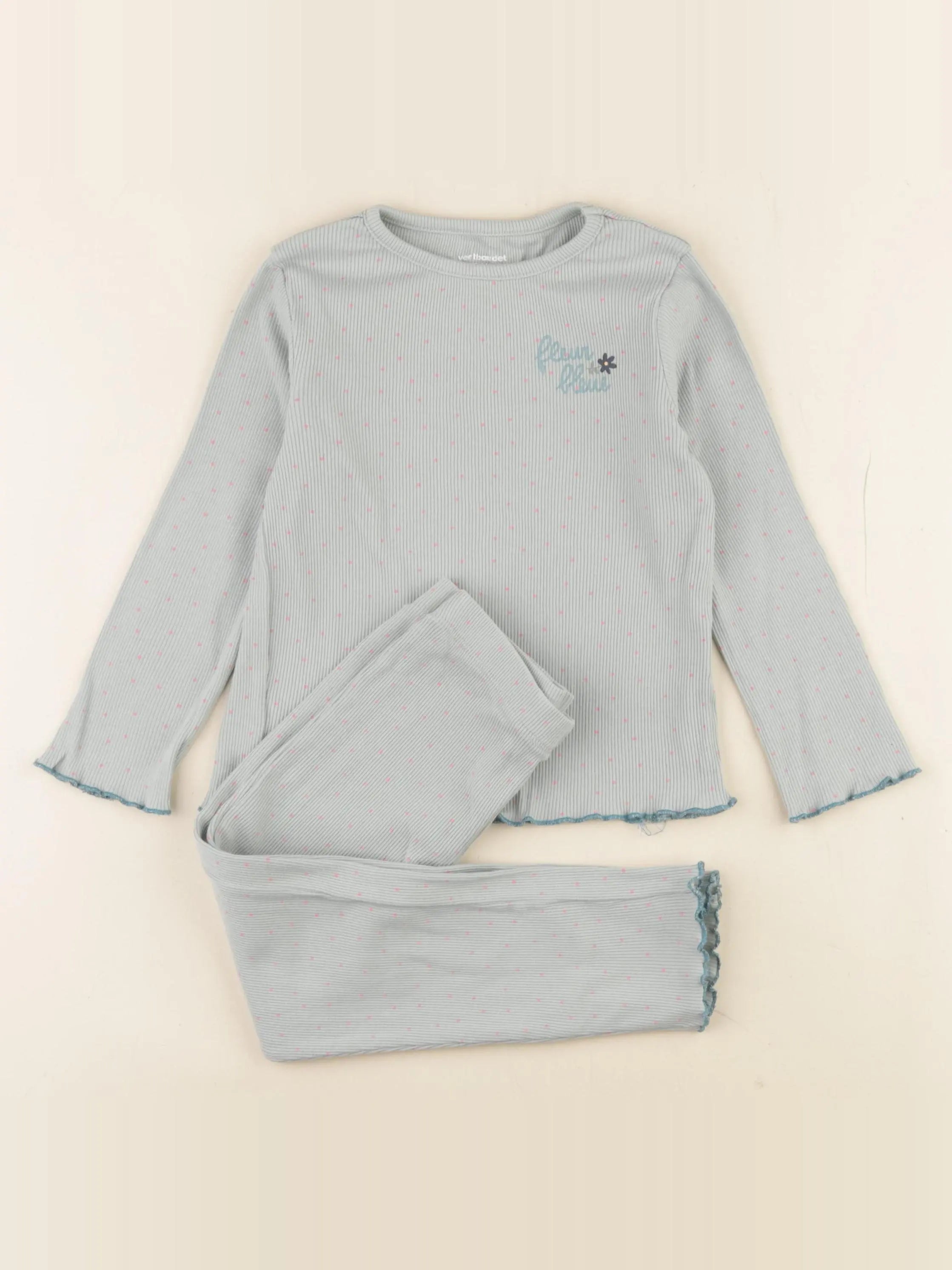 Vertbaudet - pyjama coton vert - 5 ans