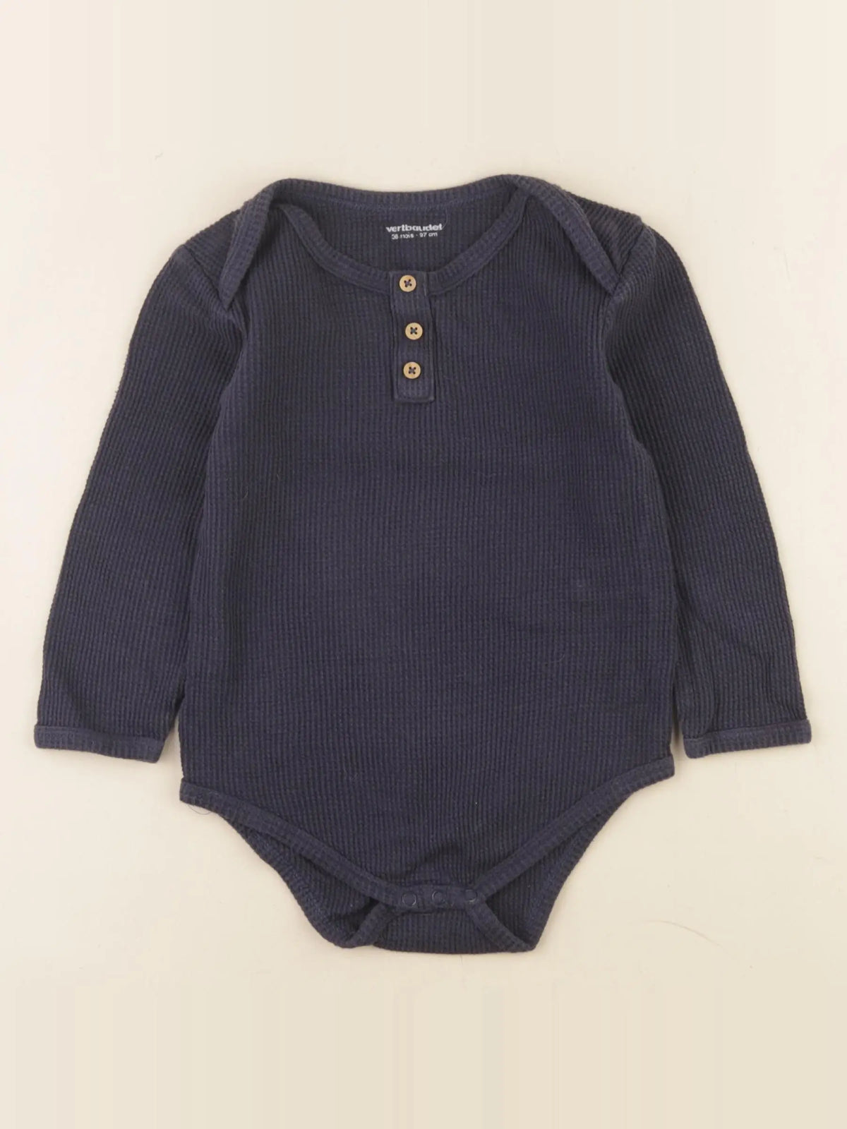 Vertbaudet - body coton bleu - 36 mois