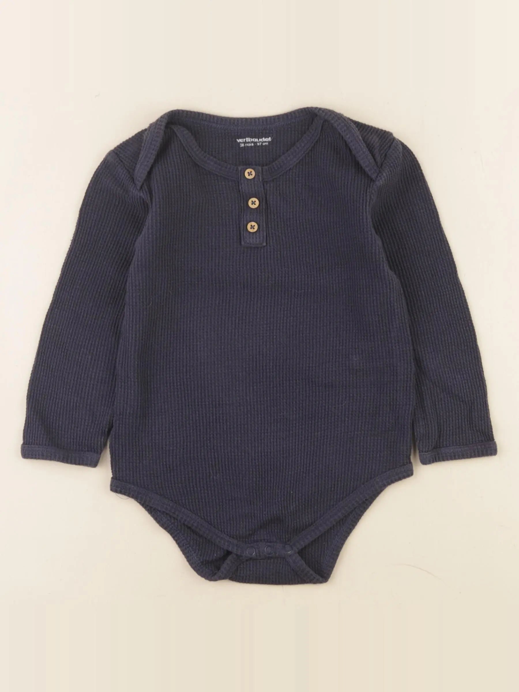 Vertbaudet - body coton bleu - 36 mois